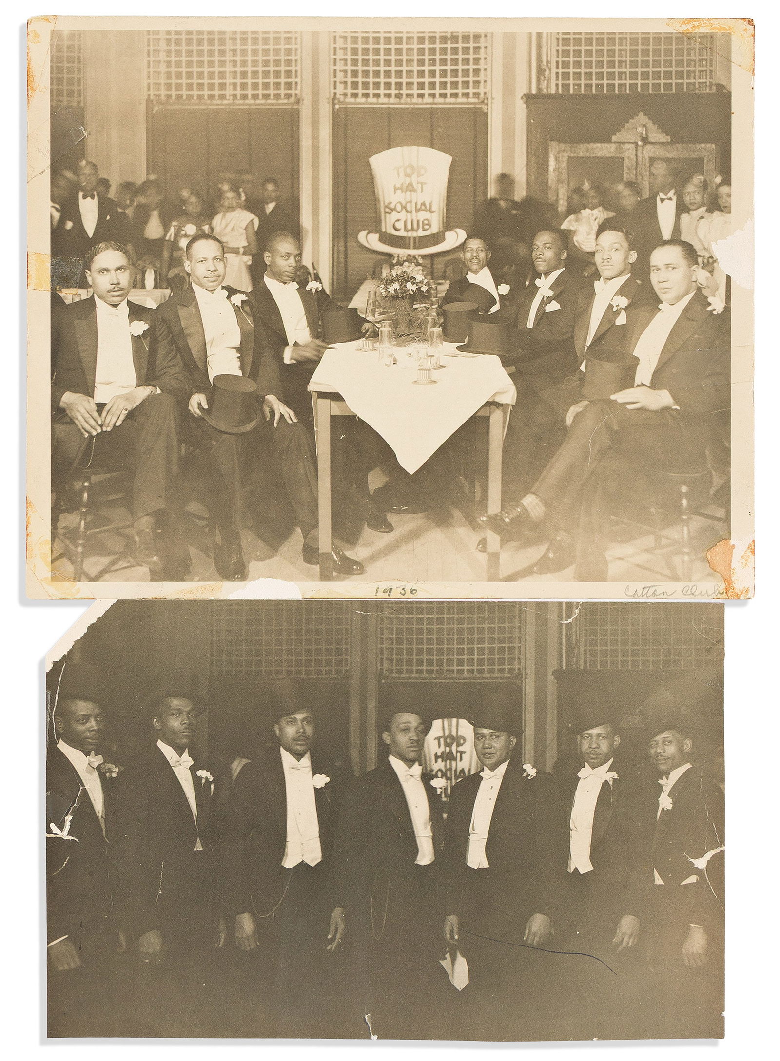 (ENTERTAINMENT.) Pair of photographs of Cincinnati's Top Hat Social Club. [Cincinnati, OH, 22 March (1 of 1)