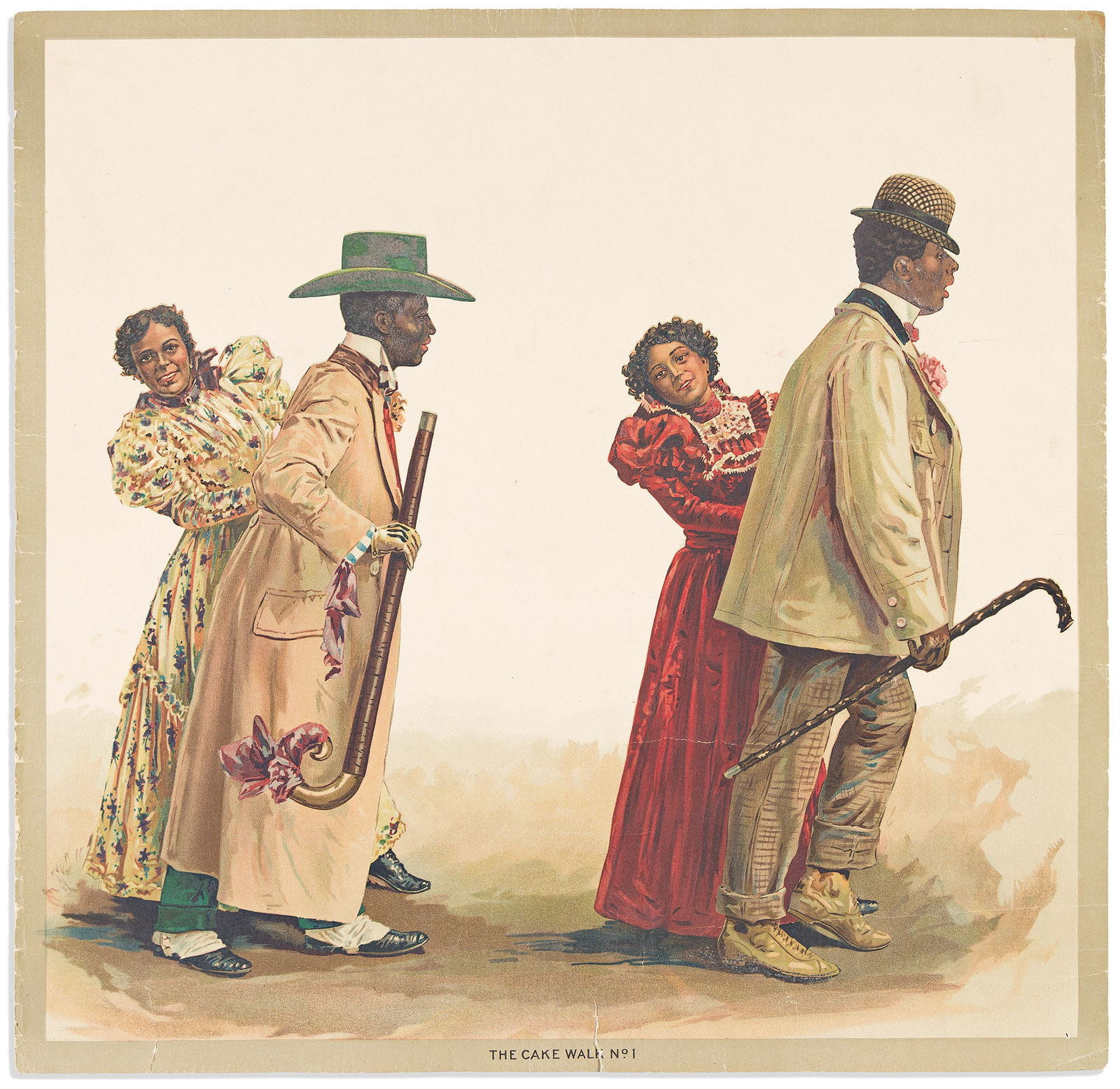 (ENTERTAINMENT--DANCE.) Cake Walk No. 1 [through 5] collection of prints, 1899 (1 of 5)