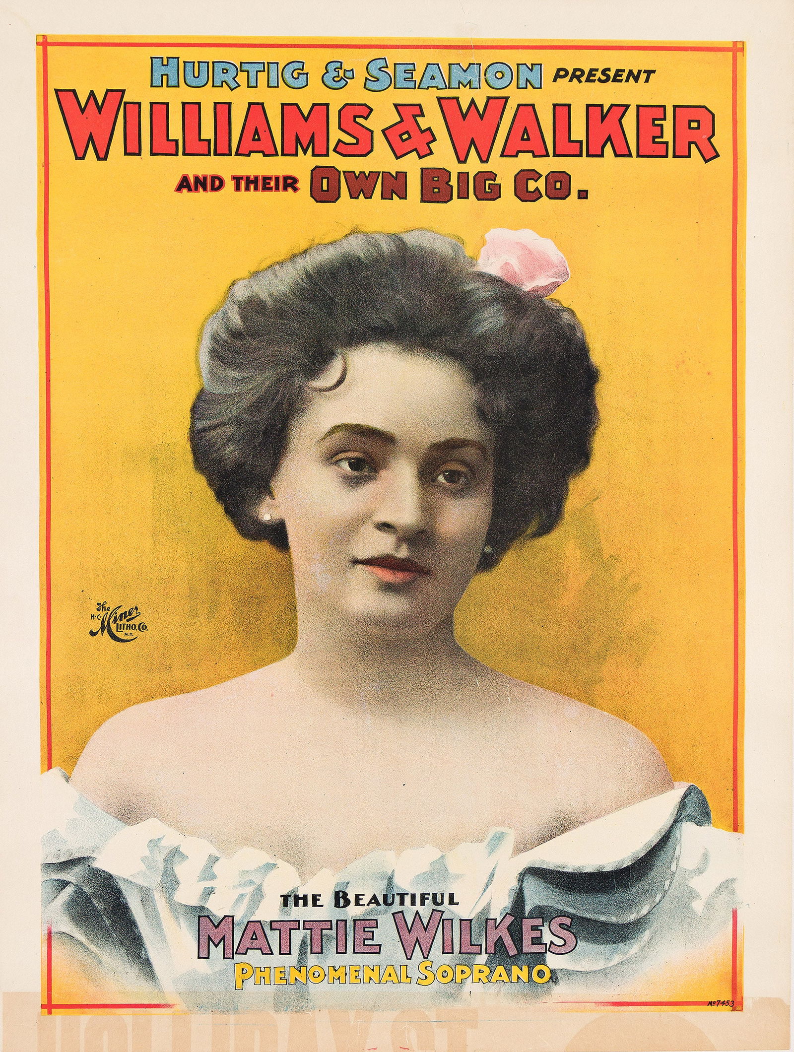 (ENTERTAINMENT--MUSIC.) The Beautiful Mattie Wilkes, Phenomenal Soprano. New York: H.C. Miner, circa (1 of 1)