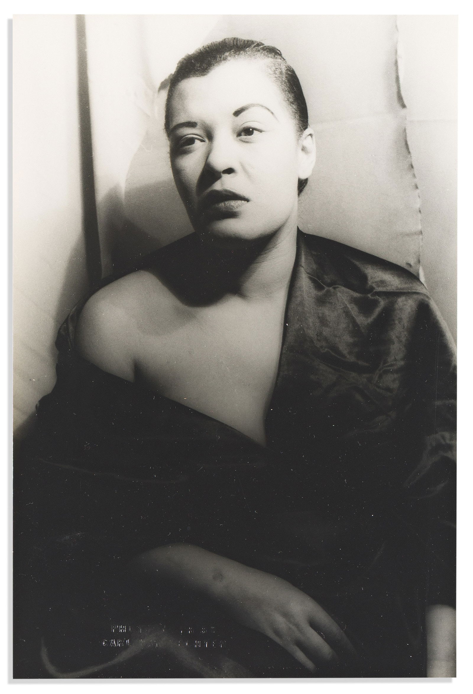 (ENTERTAINMENT--MUSIC.) Carl Van Vechten, photographer. Portrait of Billie Holiday. New York, 1949 (1 of 1)
