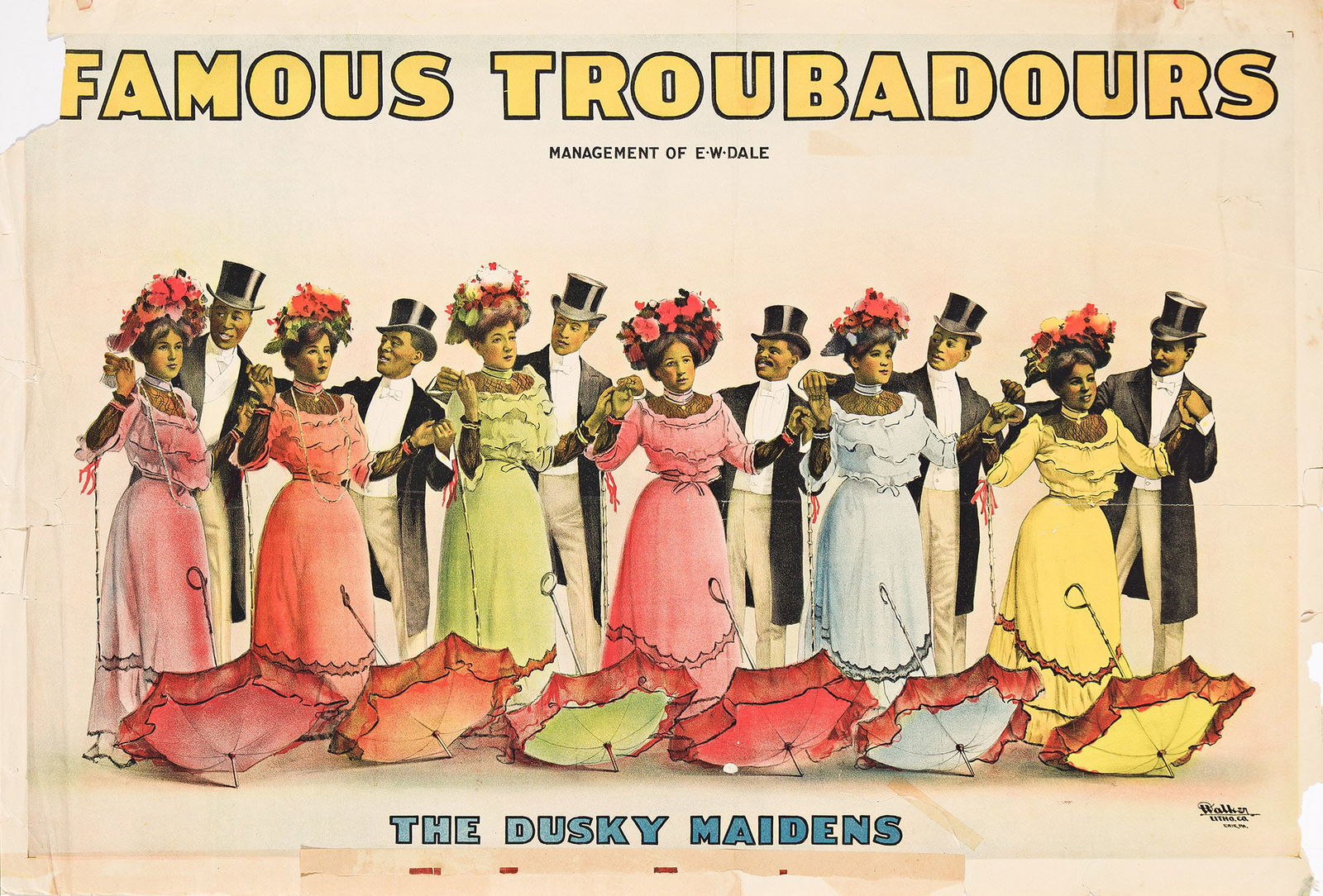 (ENTERTAINMENT--VAUDEVILLE.) Famous Troubadors . . . The Dusky Maidens. Erie, PA, circa 1900 (1 of 1)