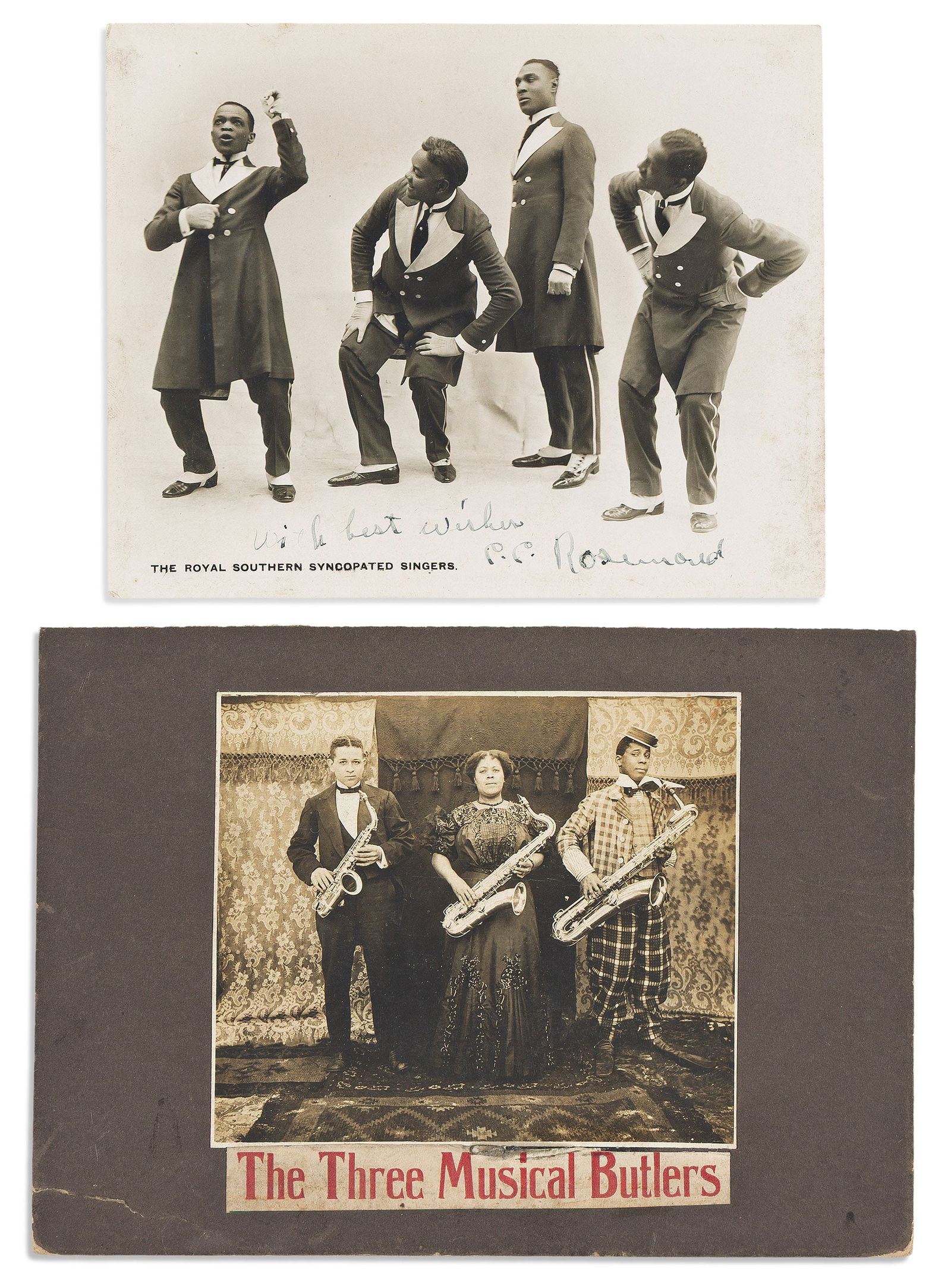(ENTERTAINMENT--VAUDEVILLE.) Photographs of Black vaudeville and musical theater productions, circa (1 of 2)