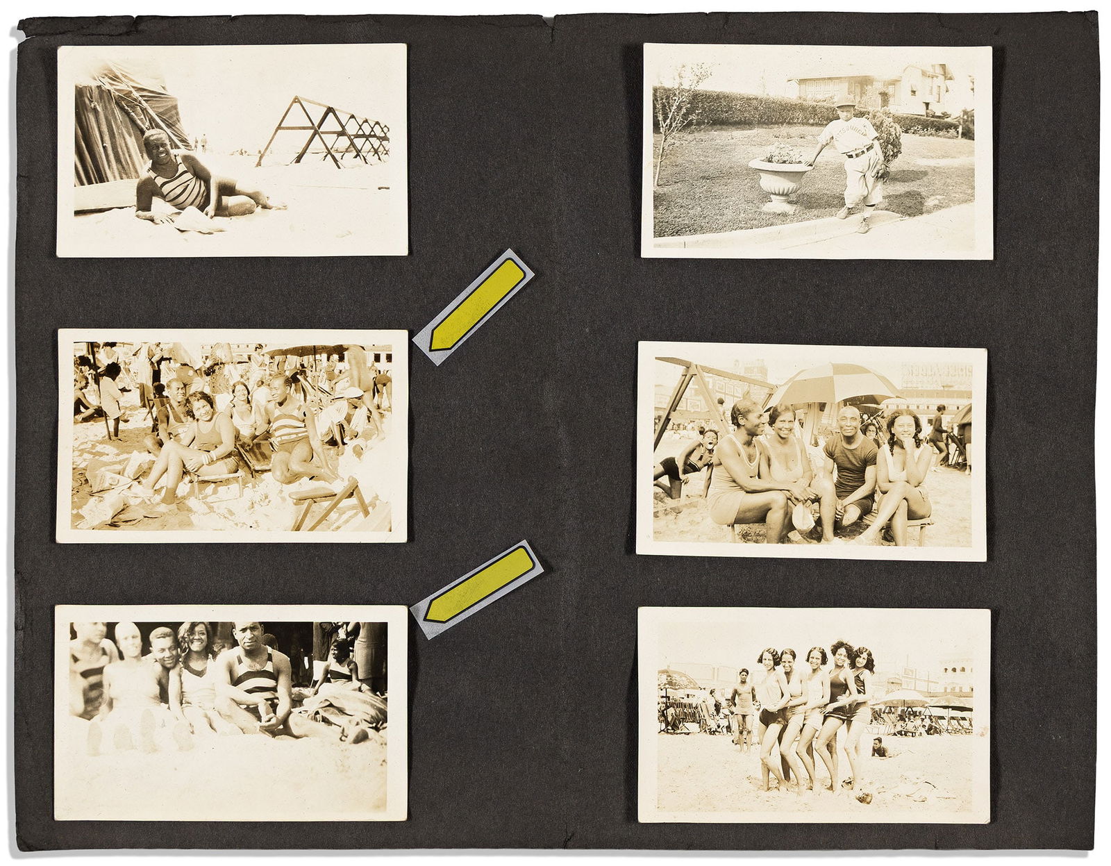 (FAMILY PAPERS.) Family vacation photo album of numbers mogul "Woogie" Harris. Atlantic City, NJ,: (FAMILY PAPERS.)Family vacation photo album of Pittsburgh numbers mogul William A. "Woogie" Harris, with related papers.Atlantic City, NJ, circa 1930William Albert "Woogie" Harris (1896-1967) was a Pi