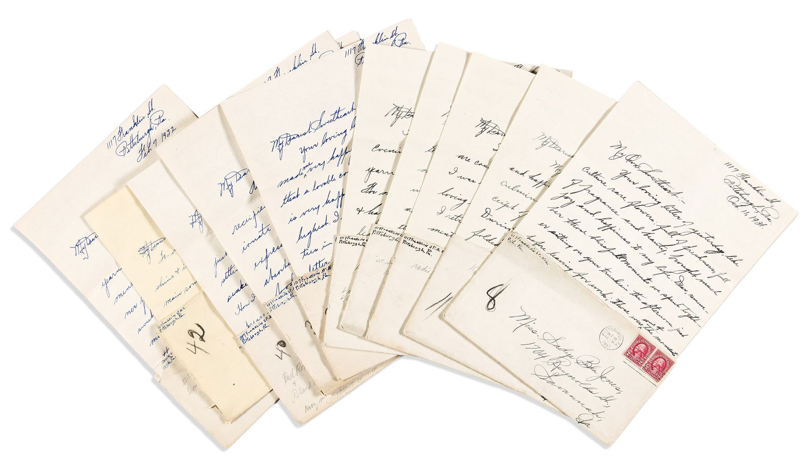 (FAMILY PAPERS.) Letters from a postal clerk to his wife discussing the Depression, jazz, etc. (1 of 1)