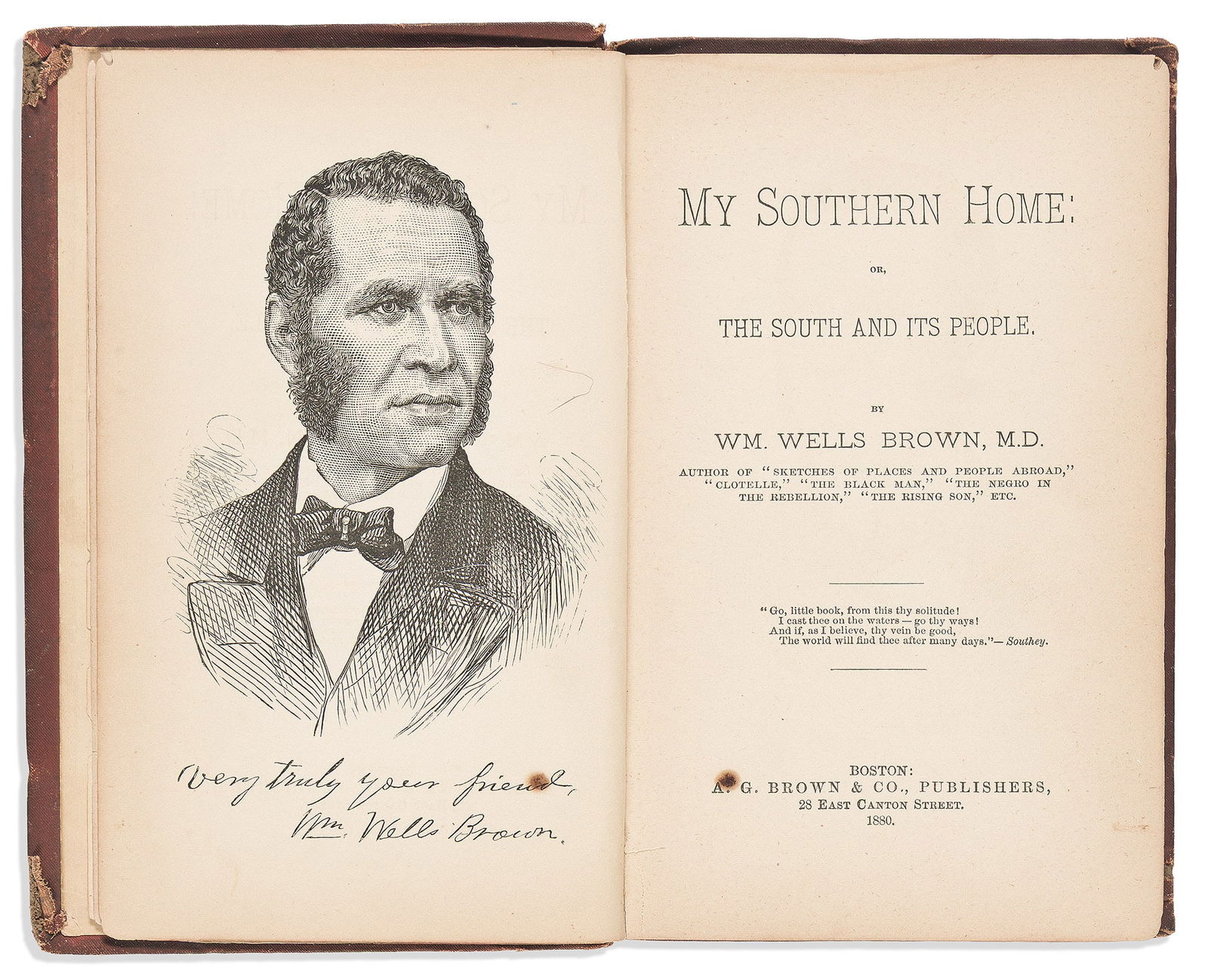 (LITERATURE.) William Wells Brown. My Southern Home: or, The South and Its People. Boston, 1880 (1 of 1)