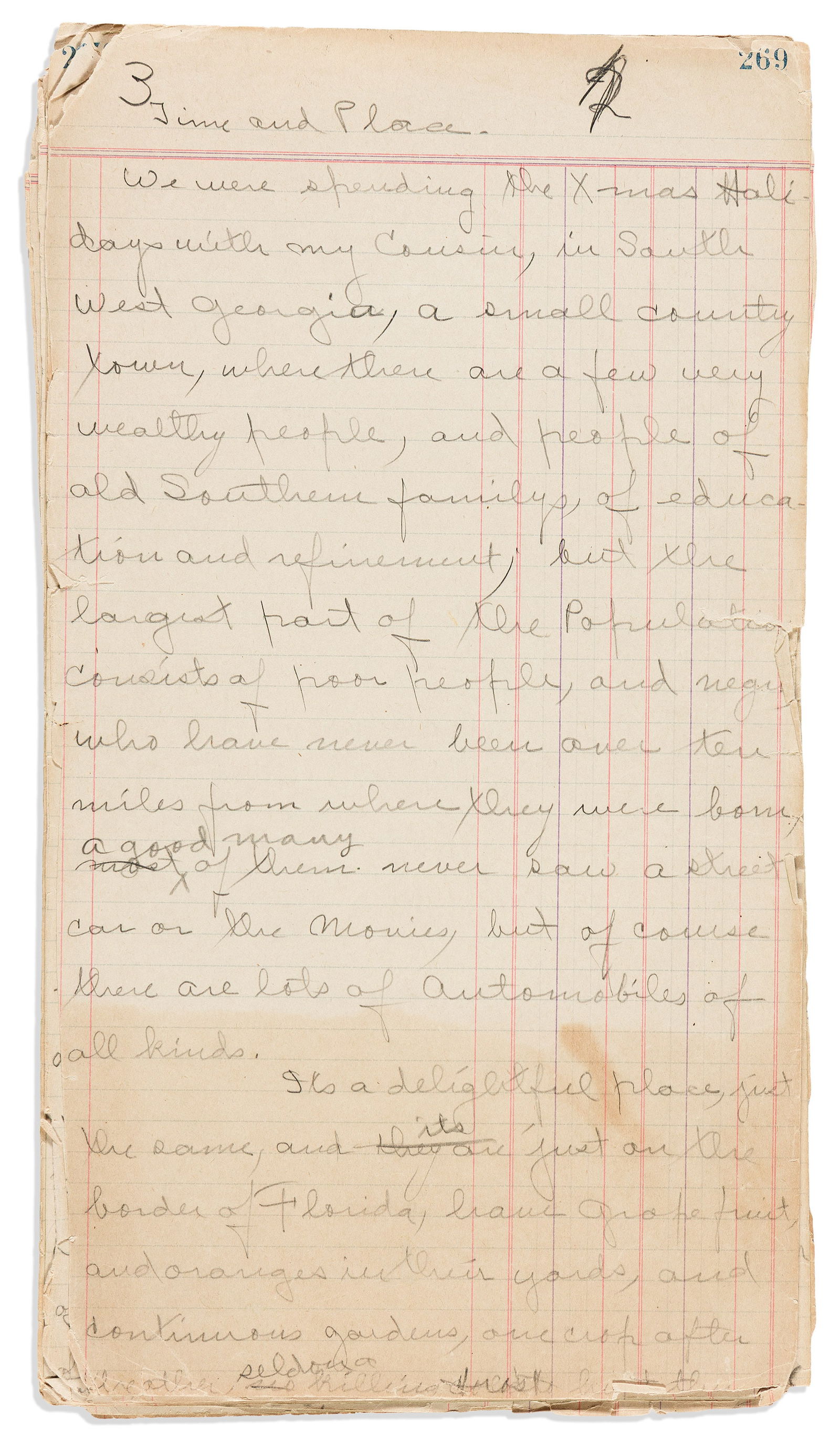 (RELIGION.) Impressions of a Negro Church, an unpublished manuscript. Georgia, circa 1914-1925 (1 of 2)