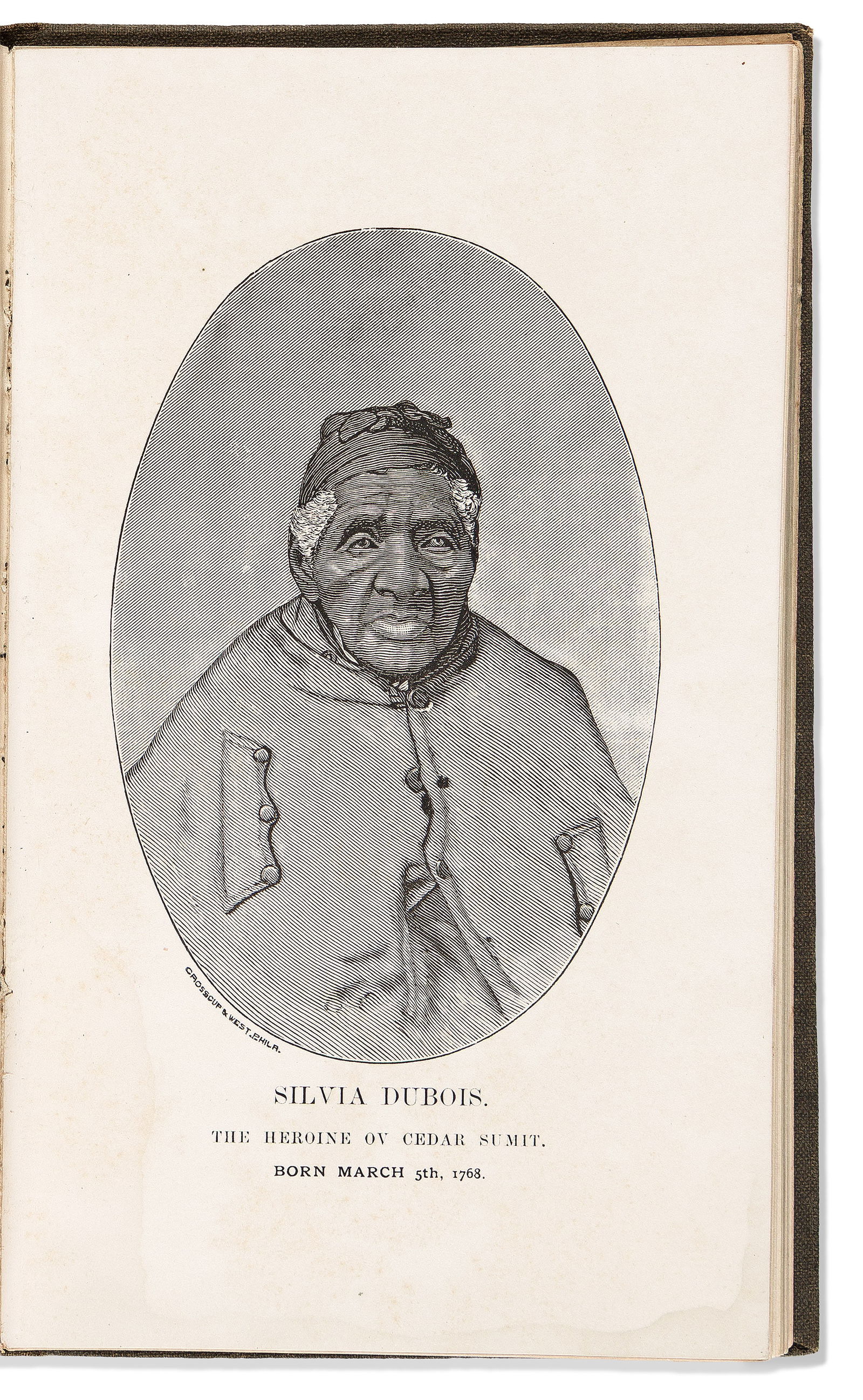 (SLAVERY.) C.W. Larison. Silvia Dubois (Now 116 Yers Old): A Biografy of the Slav who Whipt her: (SLAVERY.)C.W. Larison. Silvia Dubois (Now 116 Yers Old): A Biografy of the Slav who Whipt her Mistres and Gand her Fredom. Ringoes, NJ: published by the author, 1883F