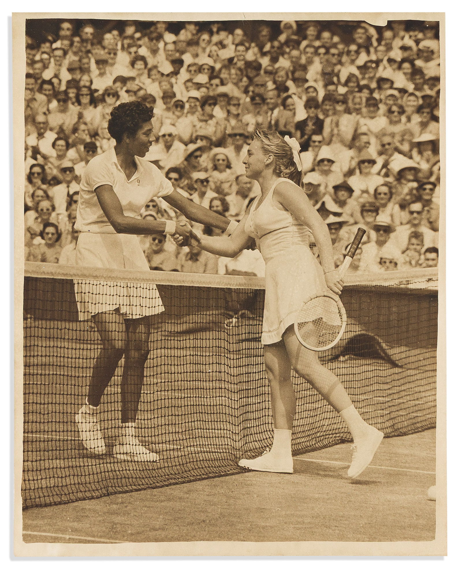 (SPORTS--TENNIS.) Photograph of Althea Gibson winning the Wimbledon tournament. [London], 6 July (1 of 1)