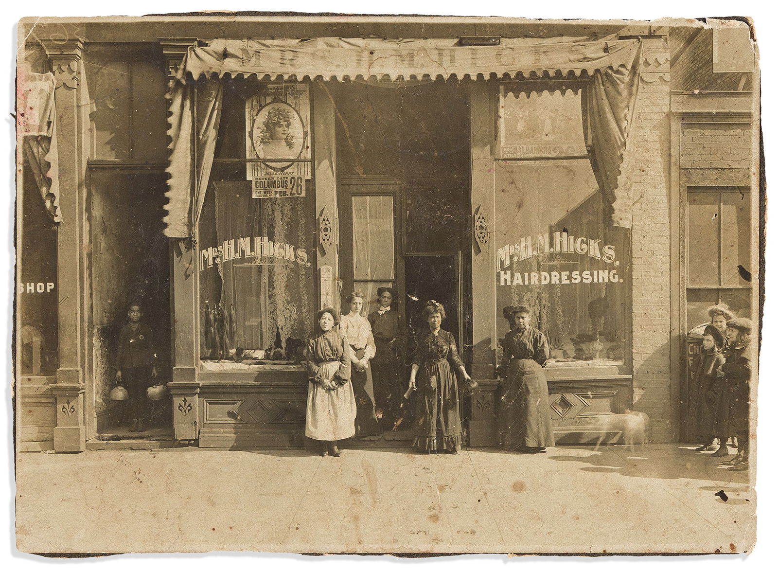 (WOMEN'S HISTORY--BEAUTY.) Photograph of a Chicago hair salon and its staff. [Chicago], circa (1 of 1)