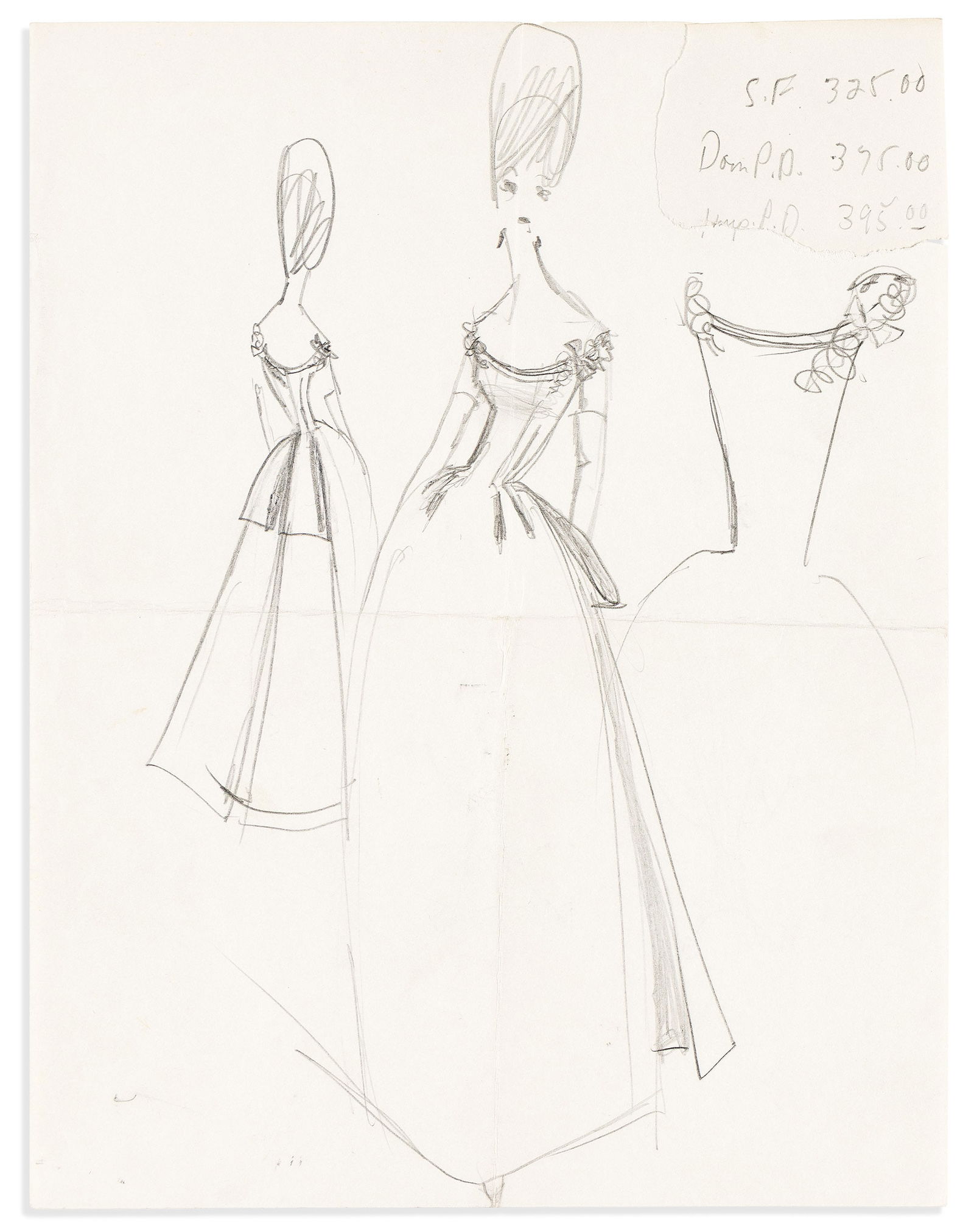 (WOMEN'S HISTORY--BEAUTY.) Ann Lowe. Letter and dress design. New York, 15 May 1962 and undated (1 of 2)