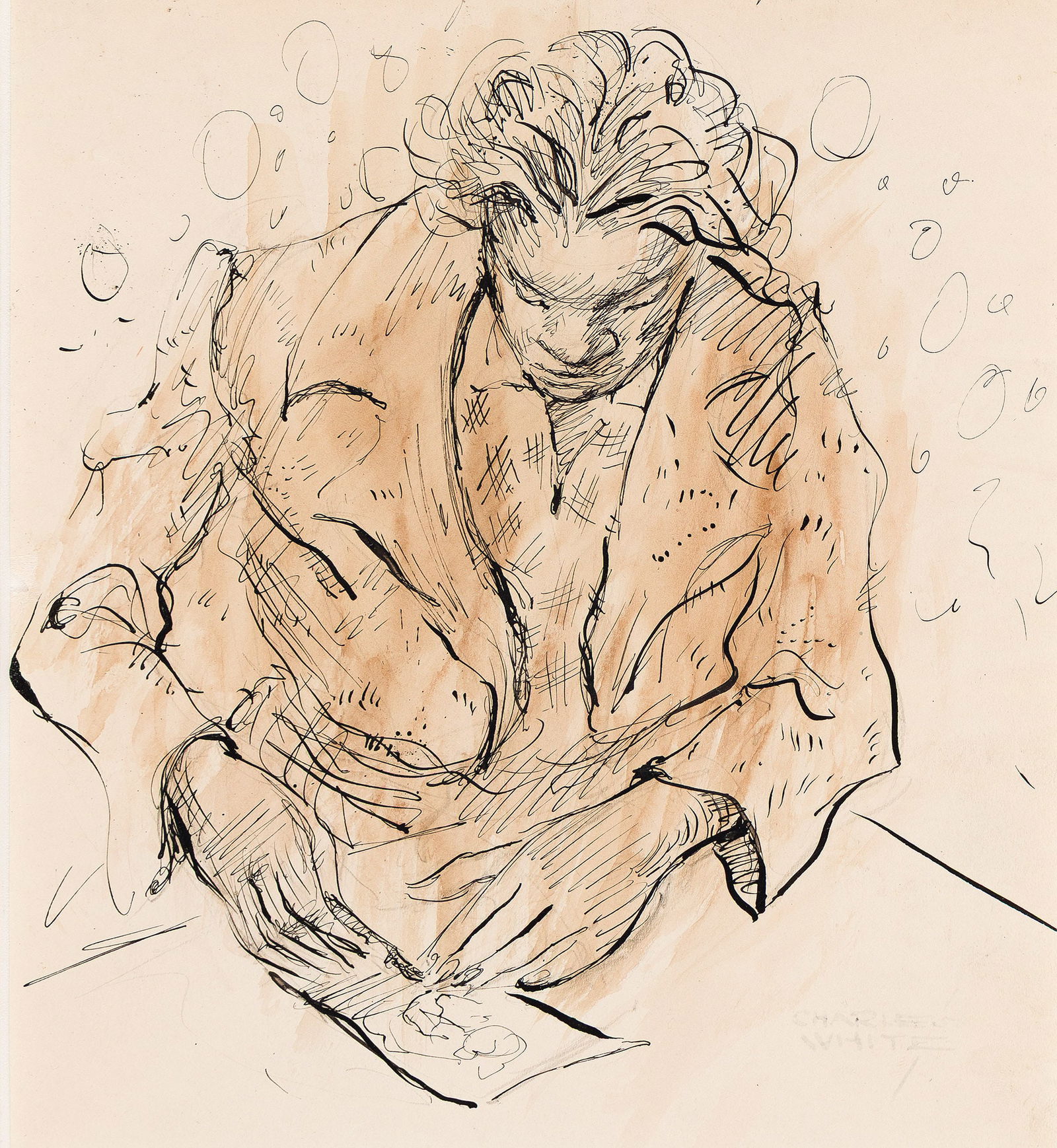 Charles White (1918-1979), Untitled (Young Man Sketching), circa 1935-38. (1 of 1)