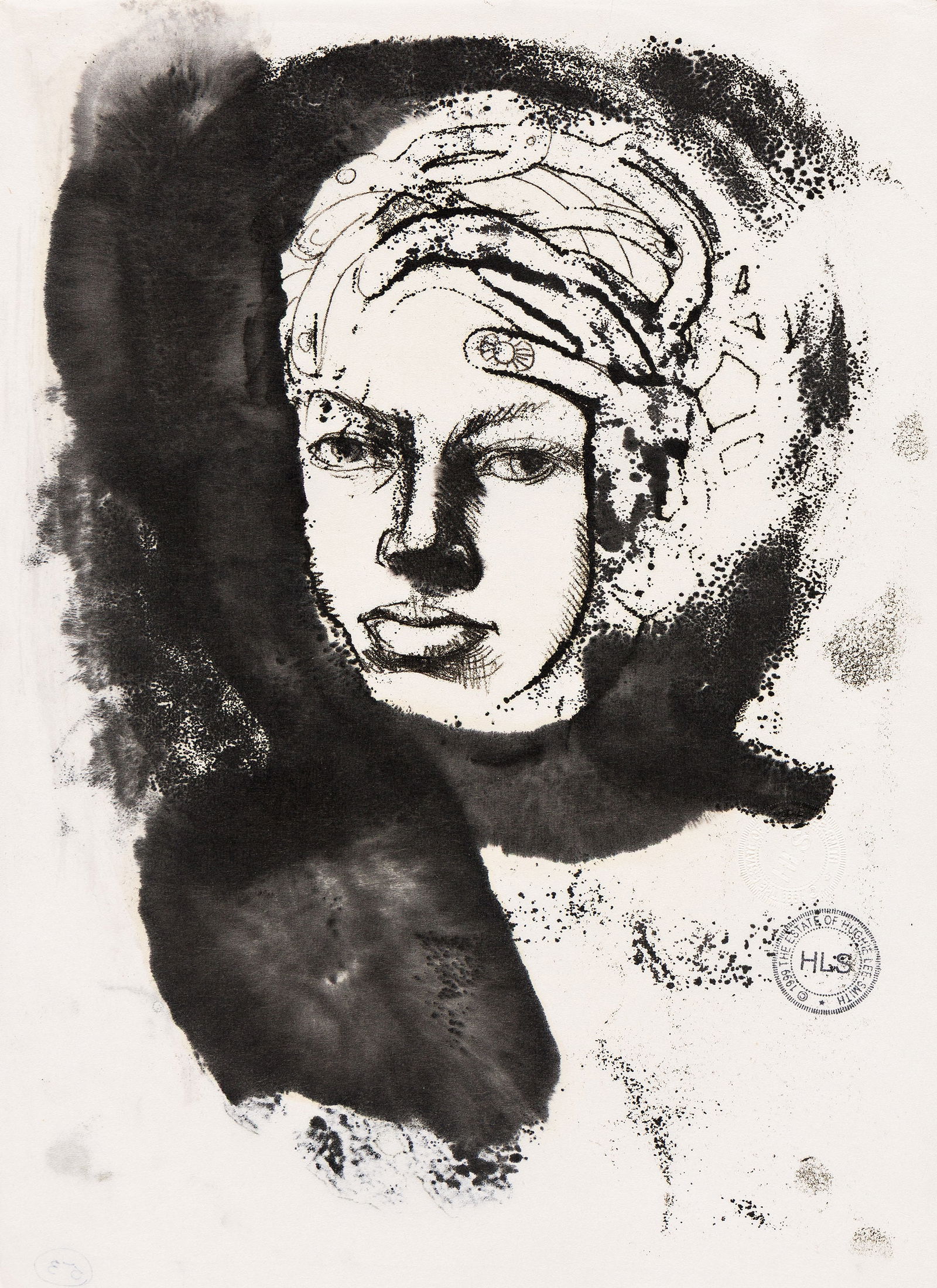 Hughie Lee-Smith (1915-1999), Head-Woman in Turban, 1950s-60s. (1 of 1)