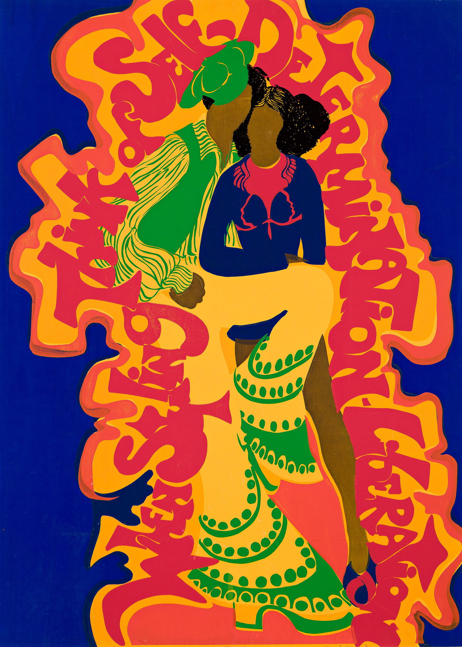 Barbara Jones-Hogu (1938-2017), When Styling, 1973.: Barbara Jones-Hogu 1938-2017 When Styling. Color screenprint on cream wove paper, mounted to foam board by the artist, 1973. From the edition of ten or fewer impressions, printed by the artist. Signed