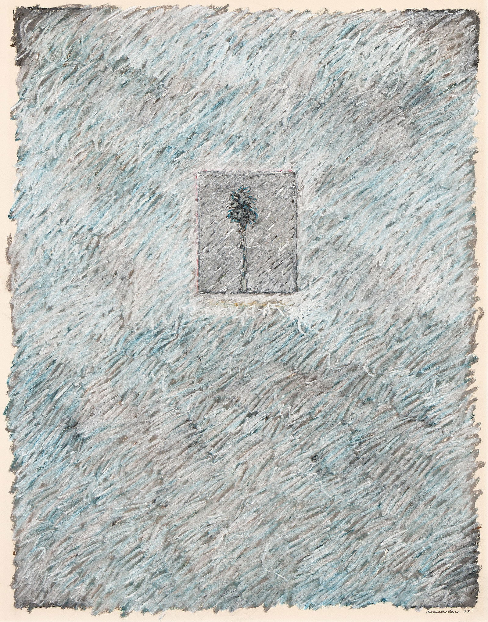 Dan Concholar (1939-2017), Hollywood Hills, 1979.: Dan Concholar (1939-2017) Untitled (Hollywood Series). Color pastels on cream wove paper, circa 1979. Signed and dated in ink, lower right. From the Hollywood series. 22 x 17 in. (55.9 x 43.2 cm.) Pro