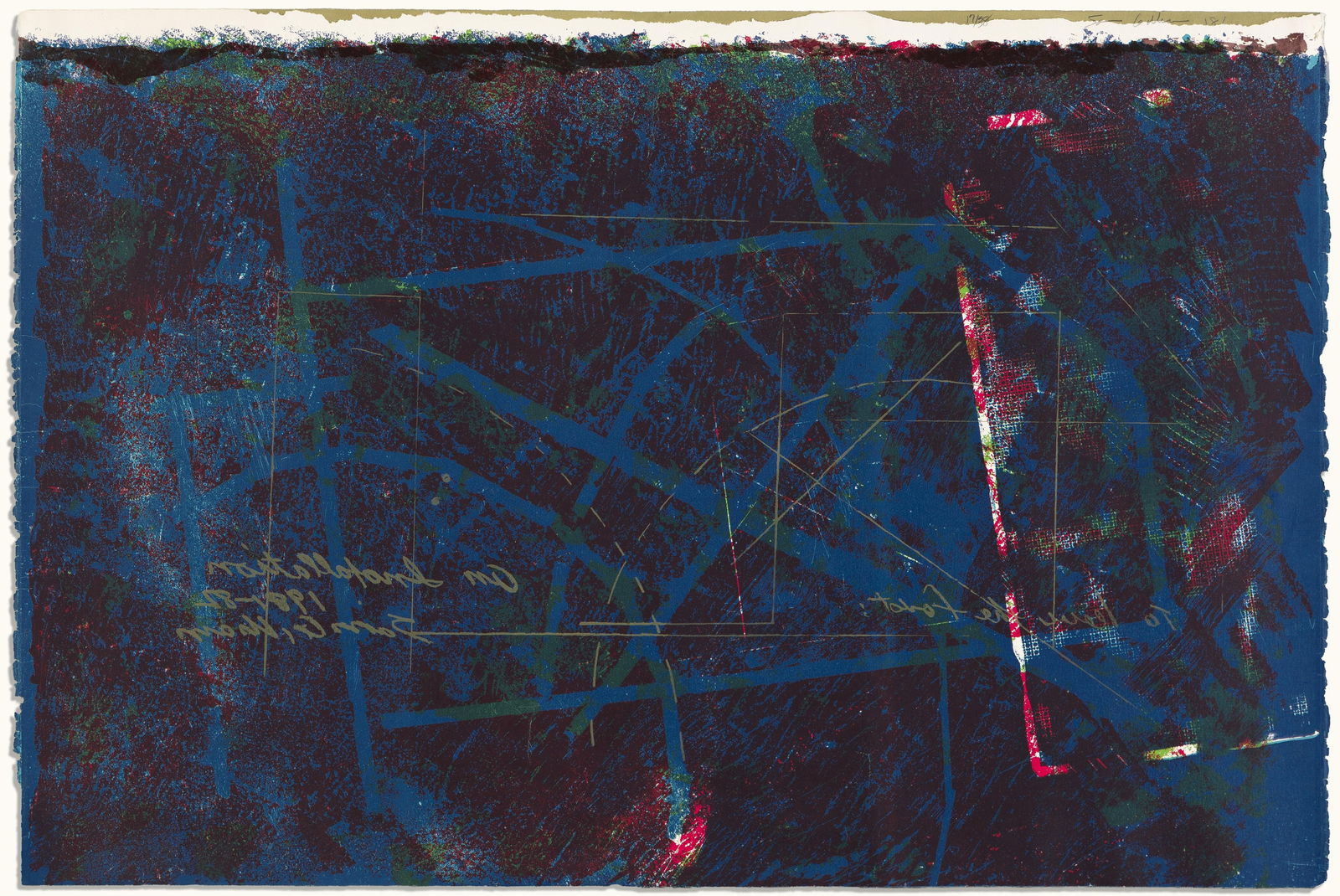 Sam Gilliam (1933-2022), 1981-82, Installation, 1981.: Sam Gilliam (1933-2022) 1981-82, Installation. Color screenprint, 1981. Signed, dated and numbered 17/38 in pencil, upper right edge. Printed and published by the Brandywine Press and Archives, Philad
