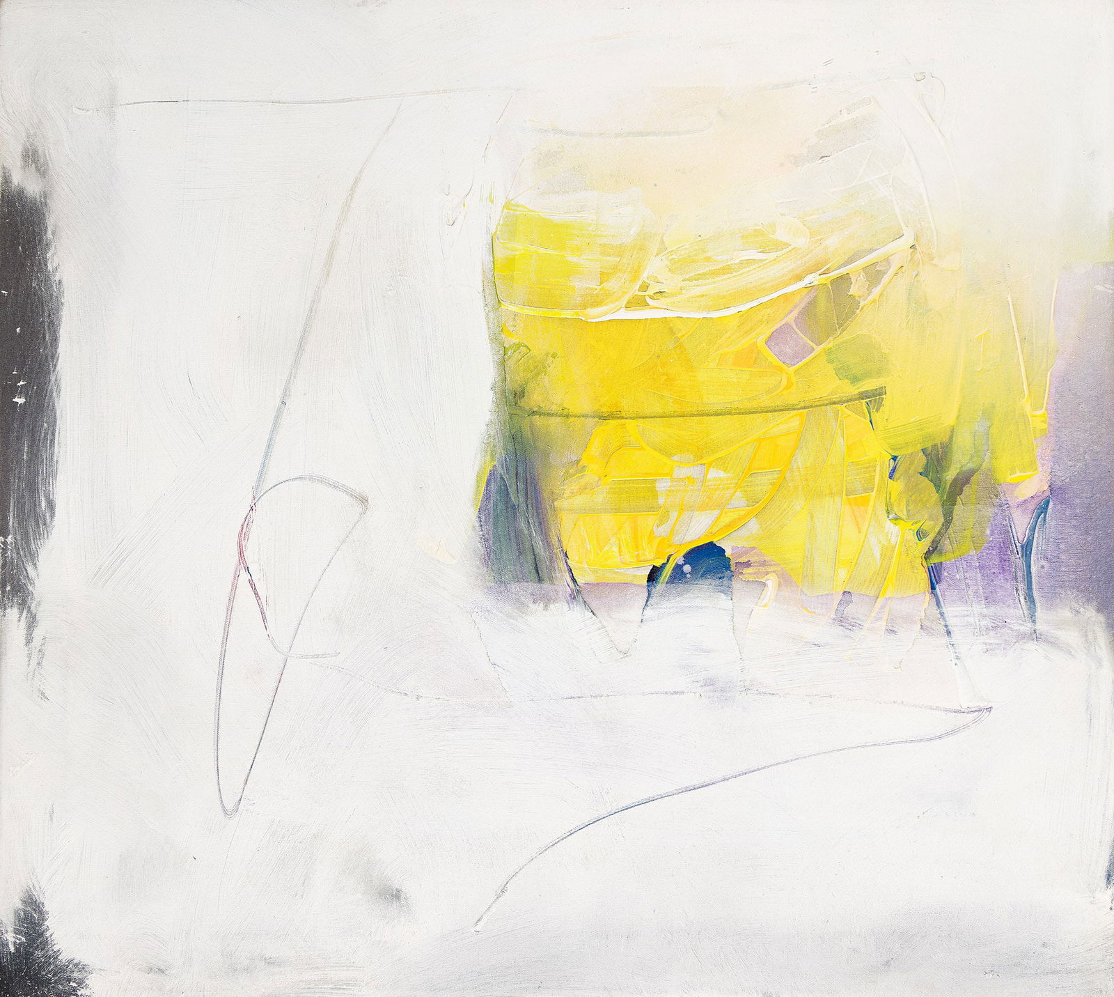 Frank Wimberley (1926-2025), A Light Through, 1987.: Frank Wimberley (1926-2025) A Light Through. Acrylic on canvas, 1987. Signed, titled, dated and inscribed "acrylic on canvas" in ink on the canvas overlap, verso. 38 1/2 x 34 5/8 in. (97.8 x 87.9 cm.)