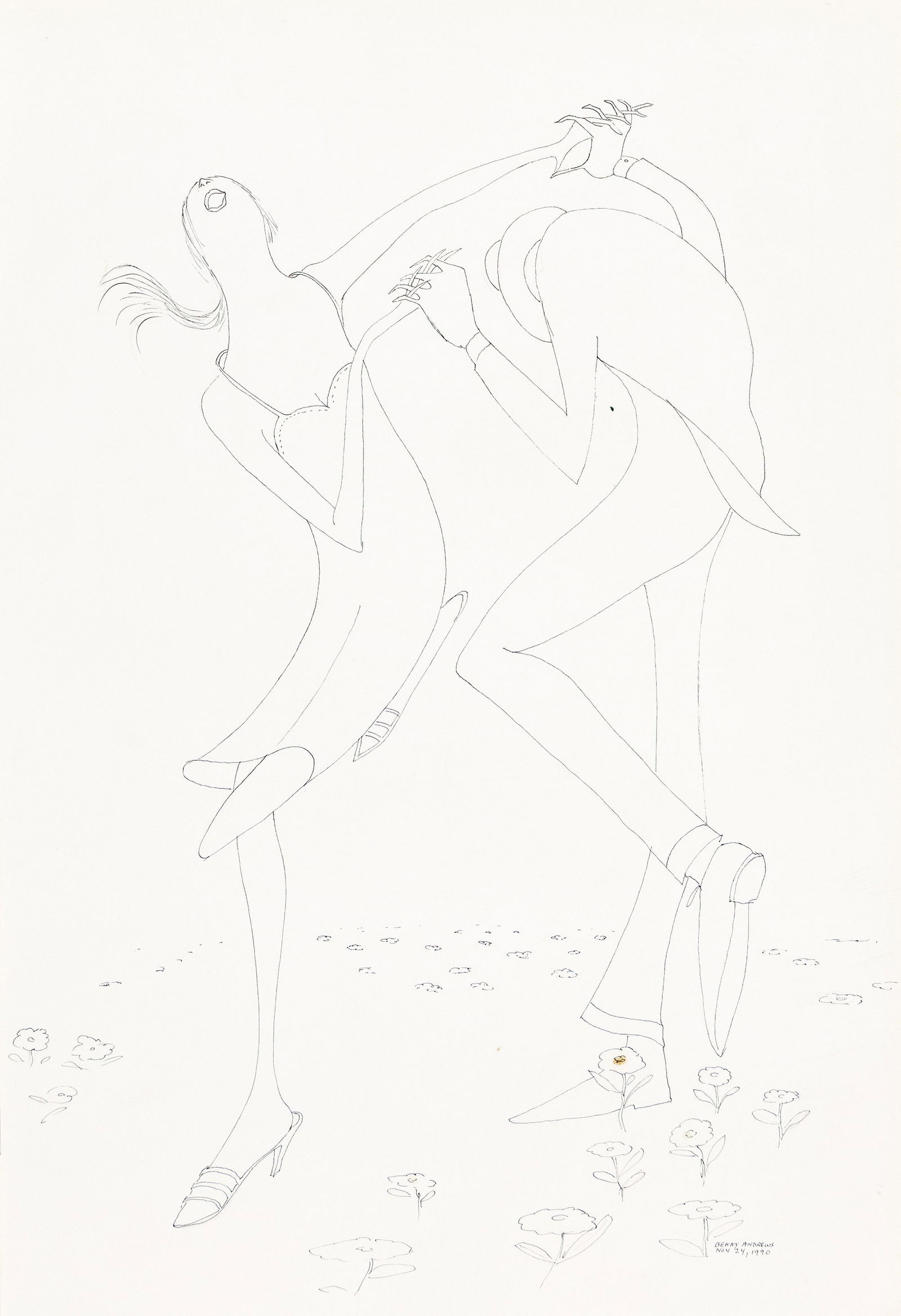 Benny Andrews (1930-2006), Untitled (Couple Dancing), 1990. (1 of 1)