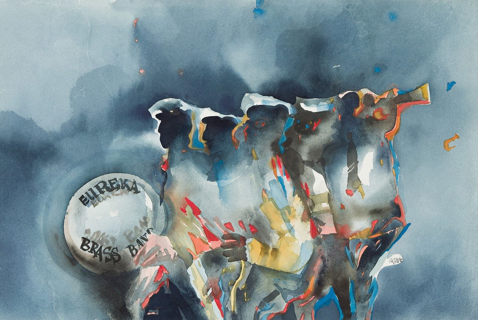 William Pajaud (1925-2015), Jazz Funeral, circa 1990s.: William Pajaud (1925-2015) Jazz Funeral. Watercolor on cream wove paper, circa 1990s. Signed in ink, lower right. 15 x 22 in. (38.1 x 55.9 cm.) Frame: 23 1/4 x 29 1/4 in. (59.1 x 74.3 cm.) Provenance: