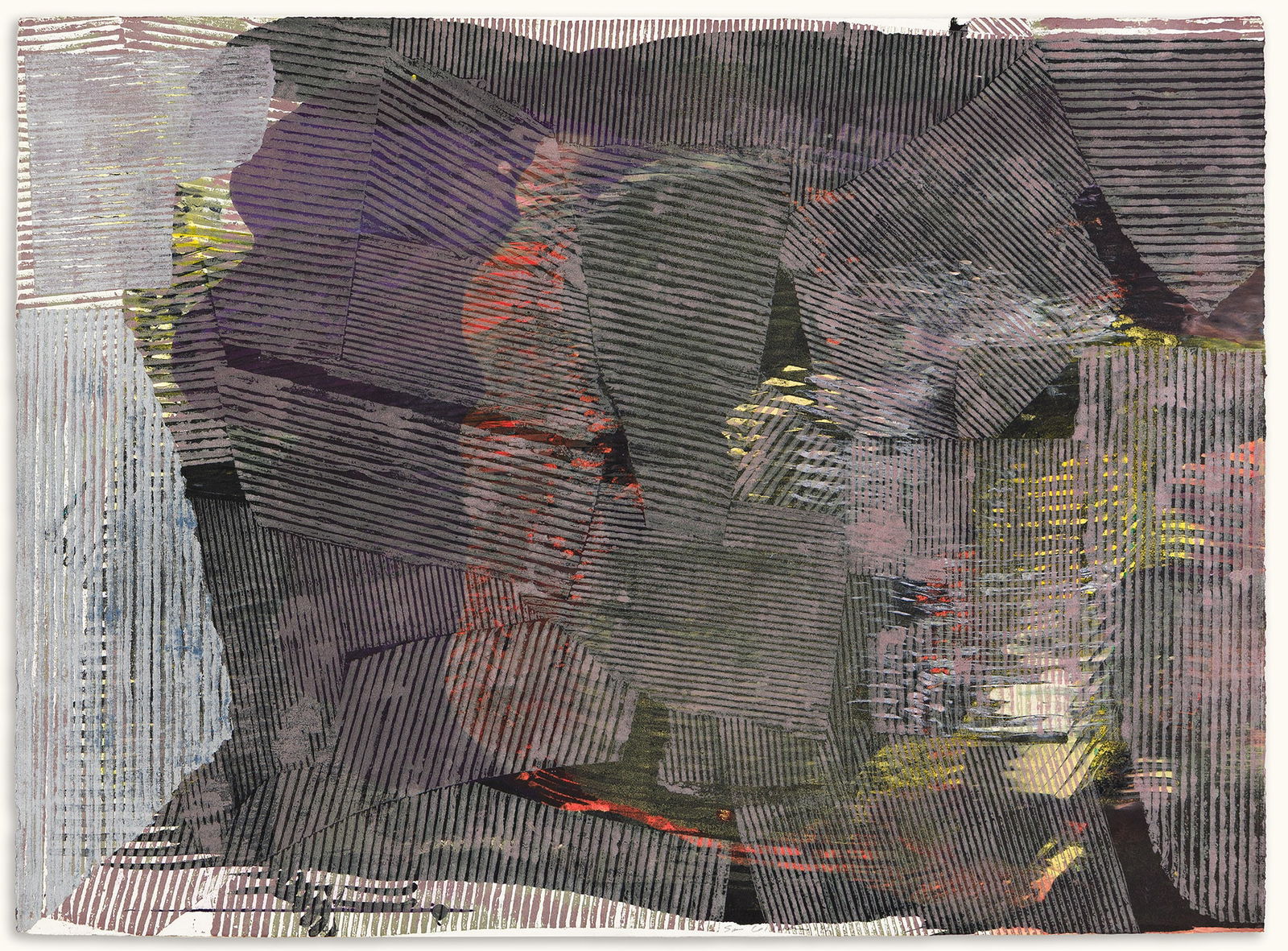 Sam Gilliam (1933-2022), Epiphany #1, 1991.: Sam Gilliam (1933-2022) Epiphany #1. Monoprint with hand-coloring, 1991. Signed and dated in pencil, lower edge recto. Signed and dated, verso. 31 x 42 in. (78.7 x 106.7 cm.), Frame: 38 x 49 in. (96.5