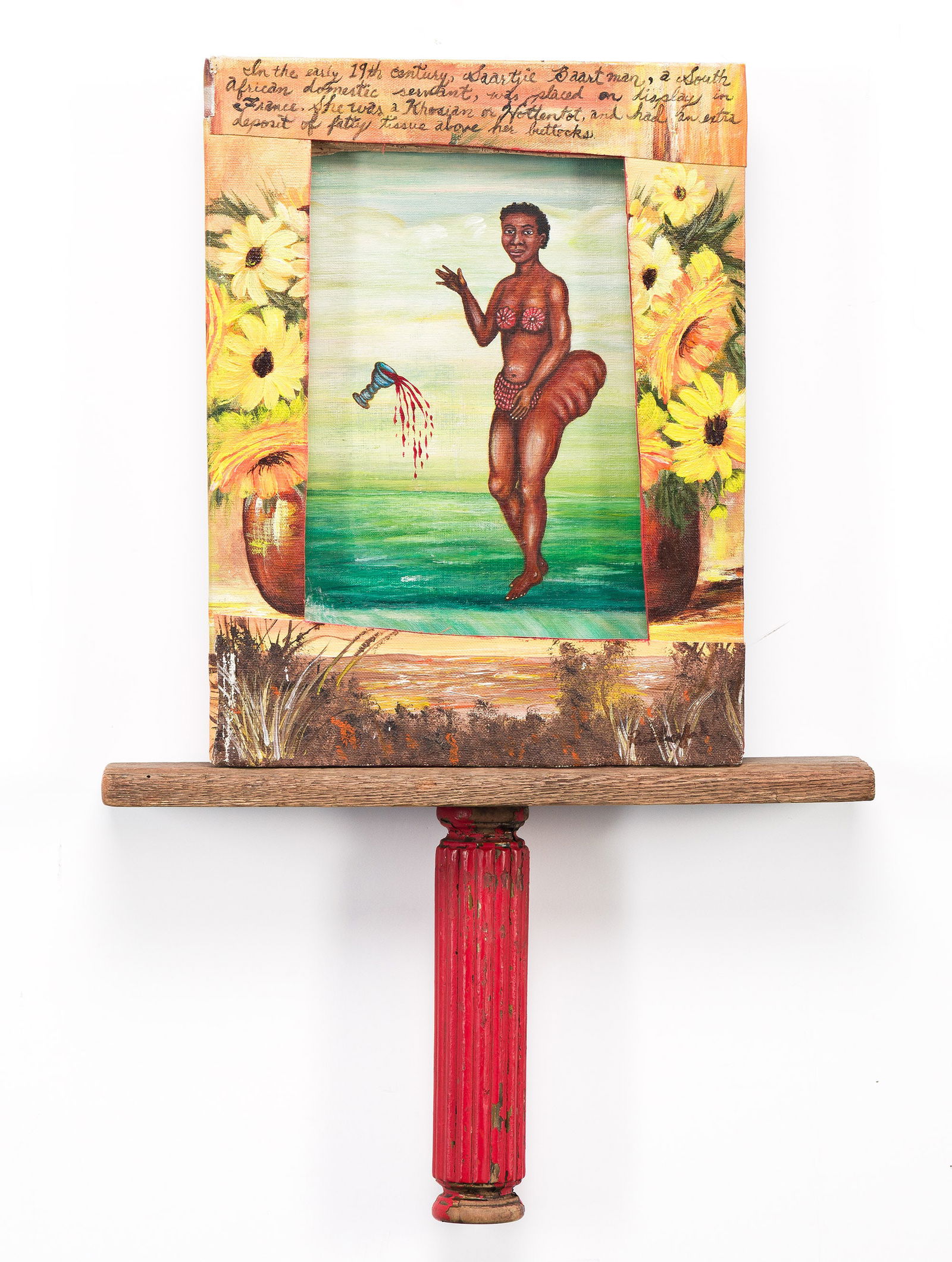 Lezley Saar (b. 1953), Hottentot Venus, 1999.: Lezley Saar (b. 1953) Hottentot Venus. Mixed media sculpture, 1999. Signed and dated in ink, lower right. 25 x 16 1/2 x 3 1/2 in. (63.5 x 41.9 x 8.9 cm.) Provenance: Acquired from Jan Baum Gallery, Lo