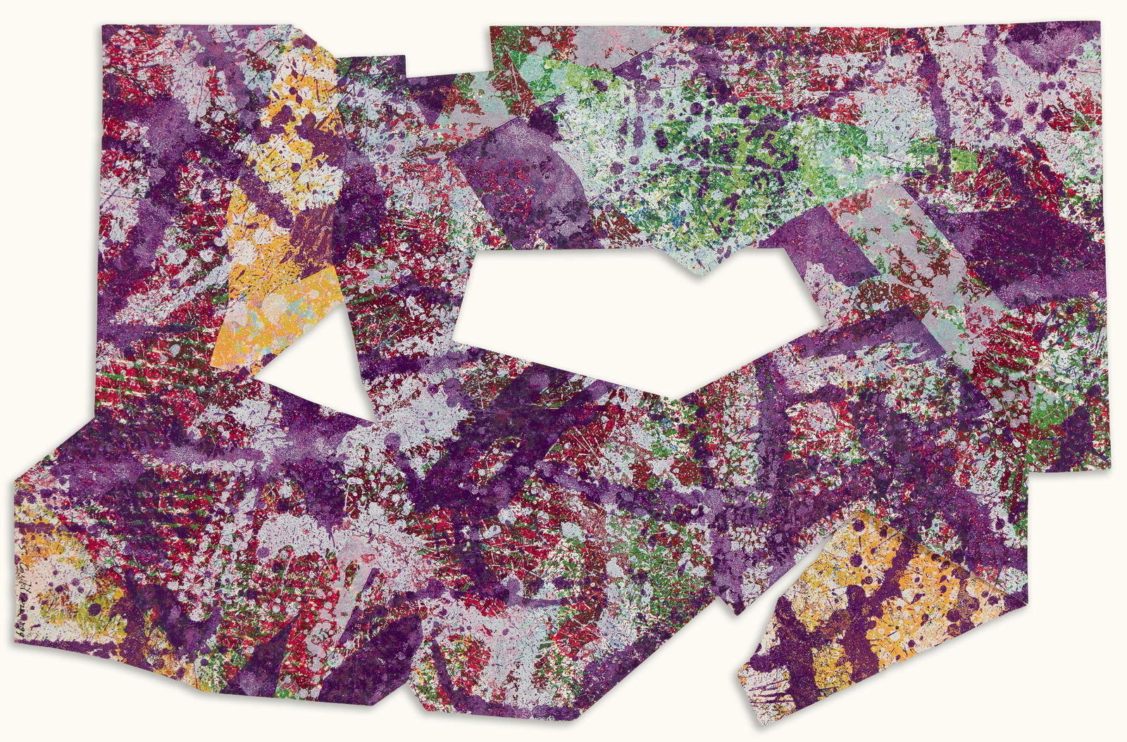 Sam Gilliam (1933-2022), Untitled, 1999.: Sam Gilliam (1933-2022) Untitled. Color intaglio and relief on collaged handmade paper with cut-outs, 1999. Signed and dated in ink, lower left. Printed by Vermillion Editions Limited, Minneapolis. Im