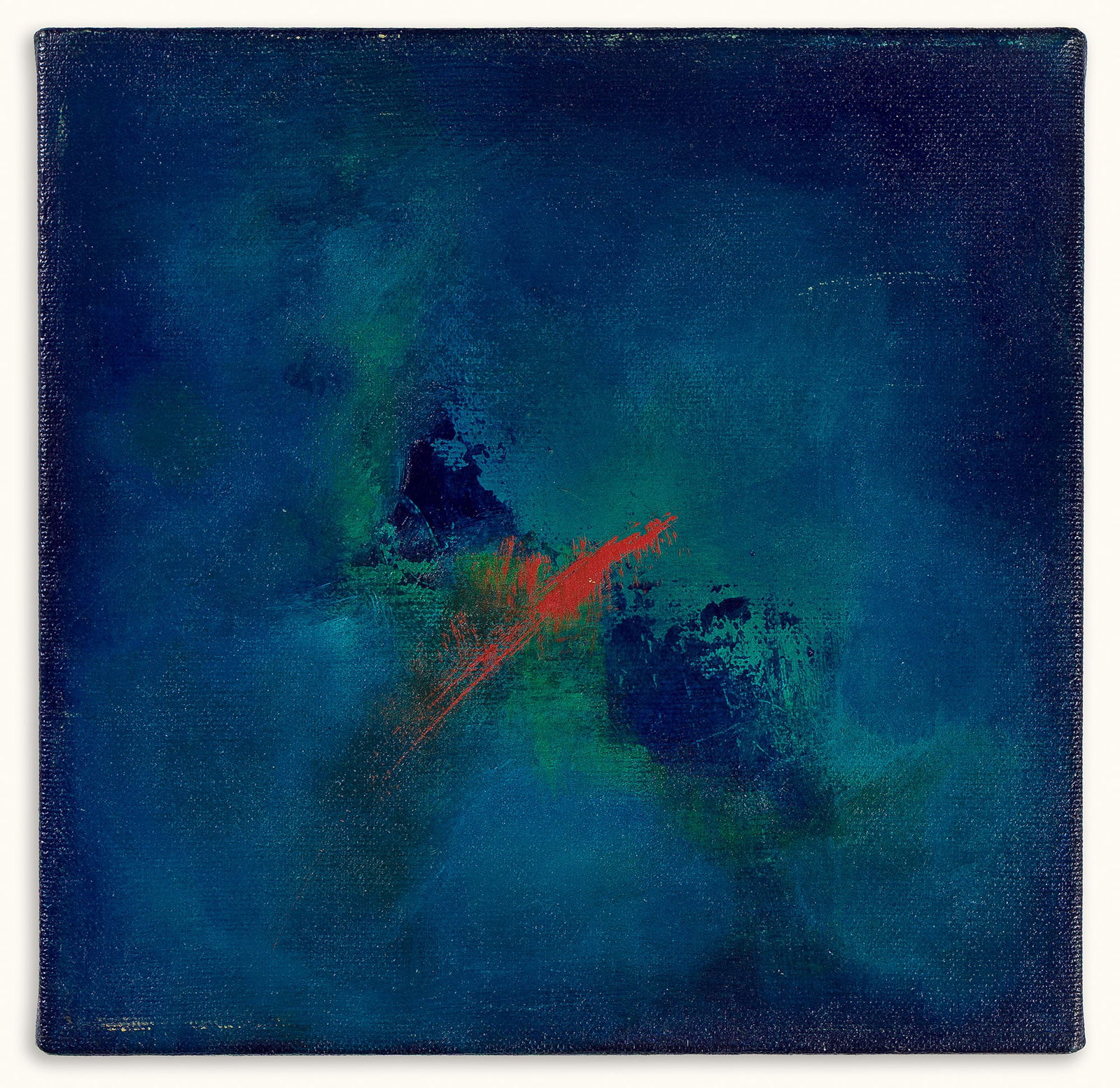 Dianne Smith (b. 1965), very simply so, 2005.: Dianne Smith (b. 1965) very simply so. Oil on cotton canvas, 2005. Signed, titled and dated in ink, verso. 8 x 8 x 3 in. (20.3 x 20.3 x 7.6 cm.) Provenance: Acquired directly from the artist. Private