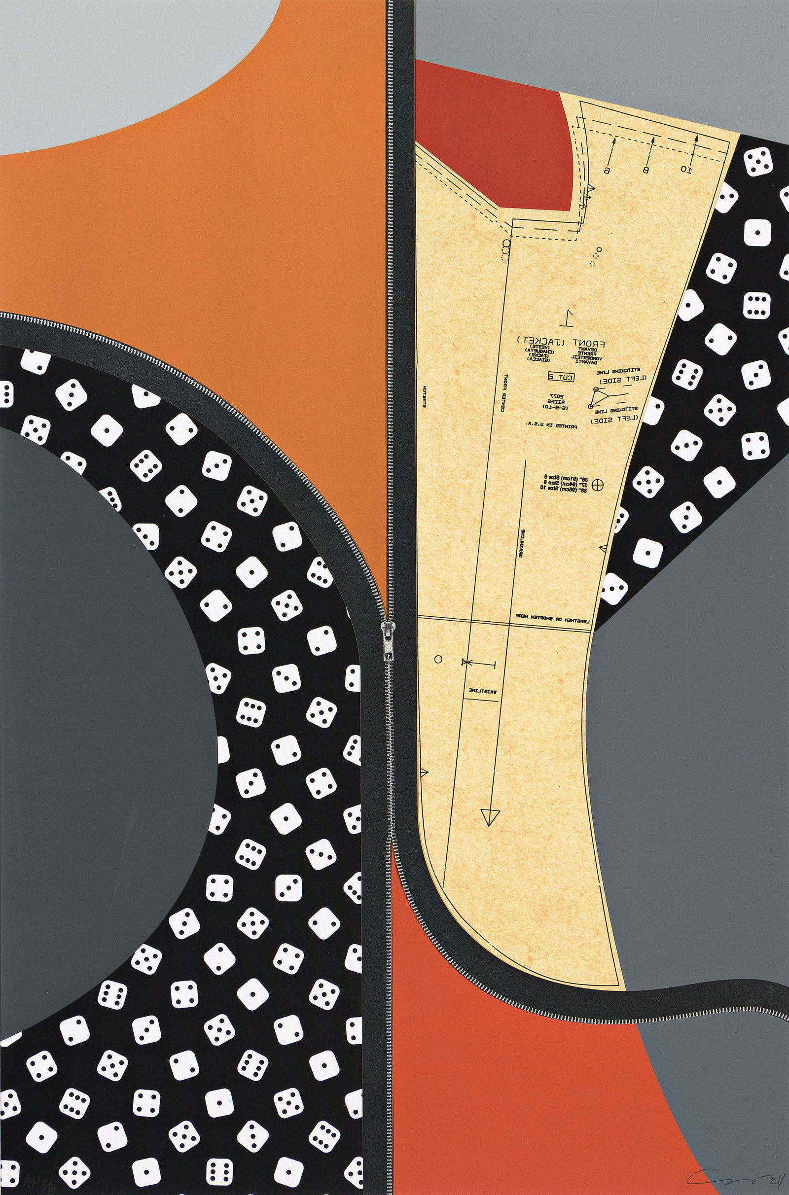 Derrick Adams (b. 1970), Parlay 1, 2024.: Derrick Adams (b. 1970) Parlay 1. Color screenprint, archival inkjet, and collage on Lanaquarelle with book cloth, Kozo, and Arches 88 paper, 2024. Artist's proof, one of 8 APs, aside from the edition