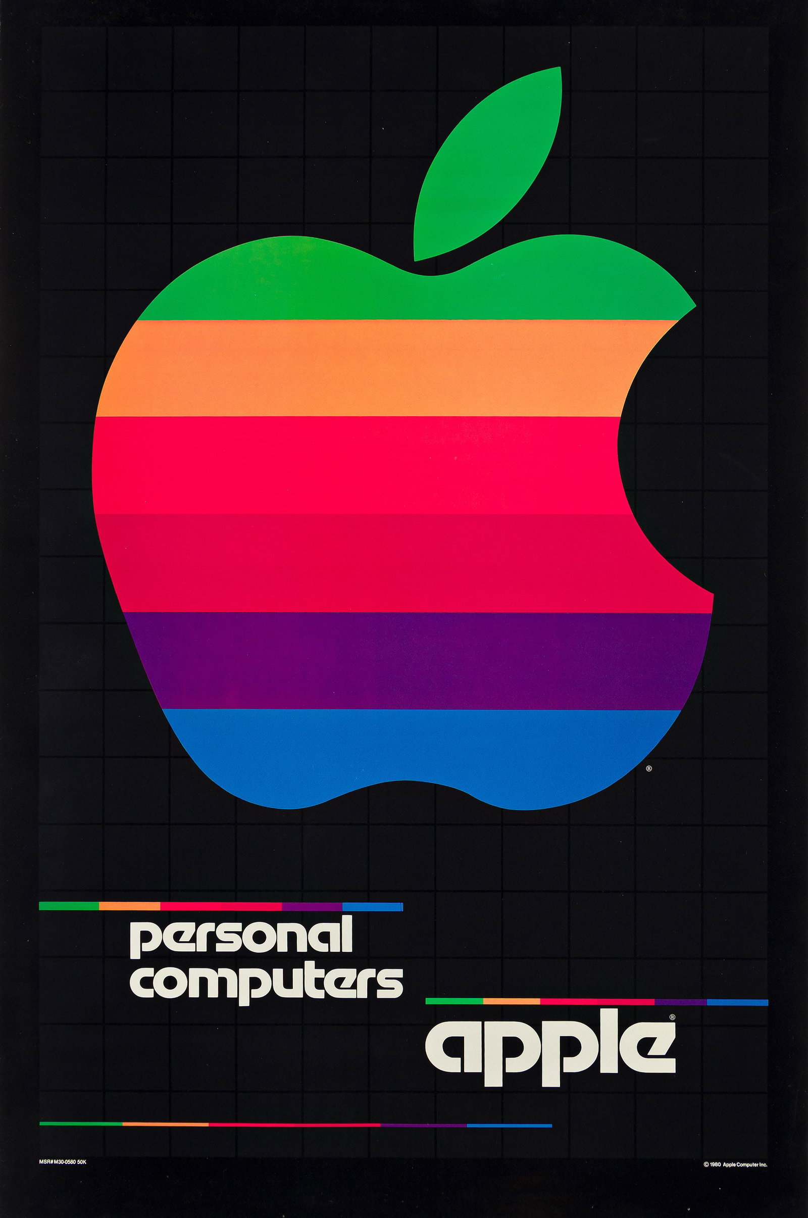 Logo Design by Rob Janoff, Apple / Personal Computers. 1980.: Logo Design by Rob Janoff 1953- Apple / Personal Computers. 1980. Condition A: minor creases and abrasions at edges. Paper. Apple introduced the Apple III computer in 1980, though it was not as succes
