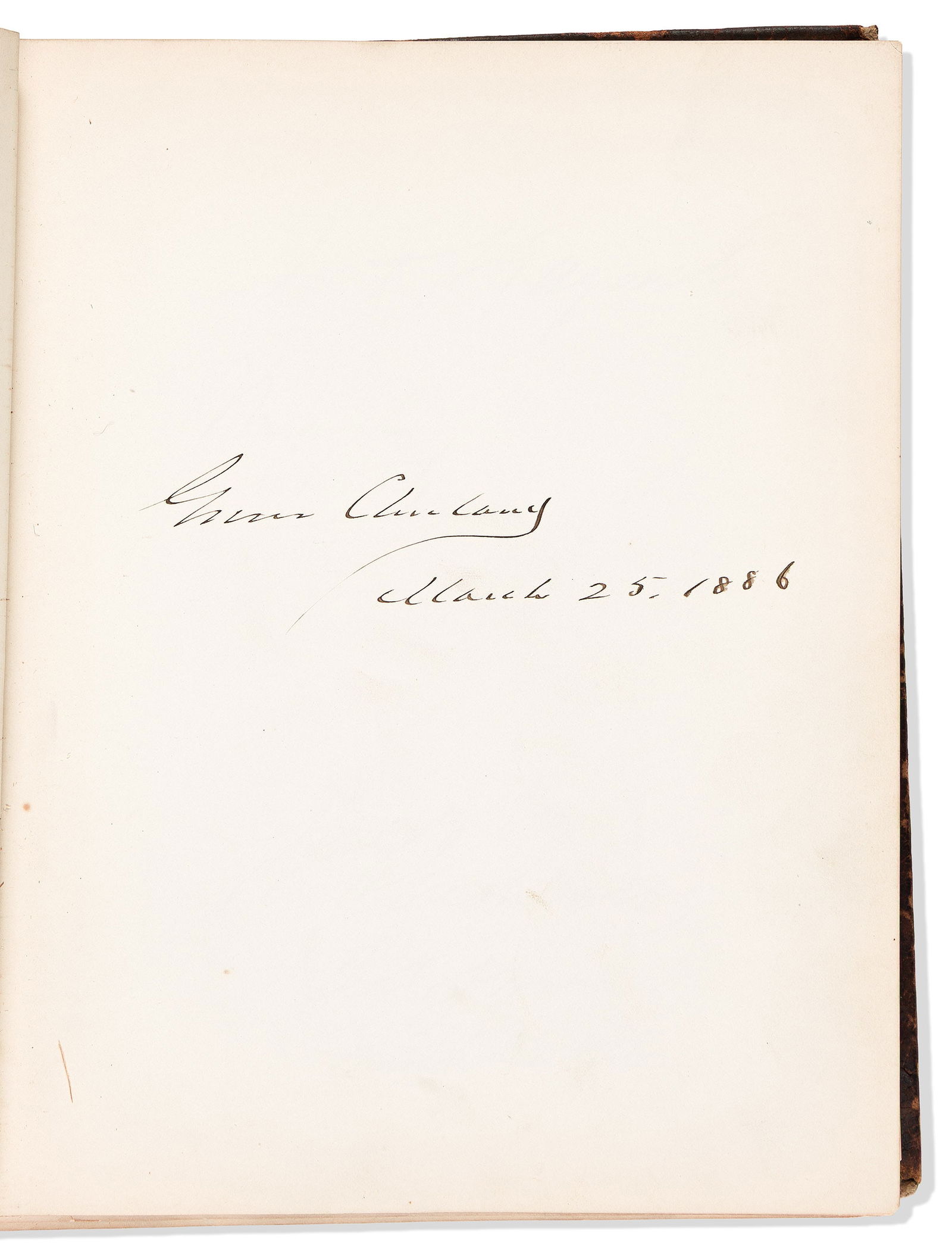 (Album.) Autograph album containing over 300 signatures by Grover Cleveland, members of his cabinet,: Grover Cleveland, his Cabinet, the Supreme Court, many Congressman Autograph album containing over 300 signatures by Grover Cleveland, members of his cabinet, the entire Waite Court, mostly Senators o