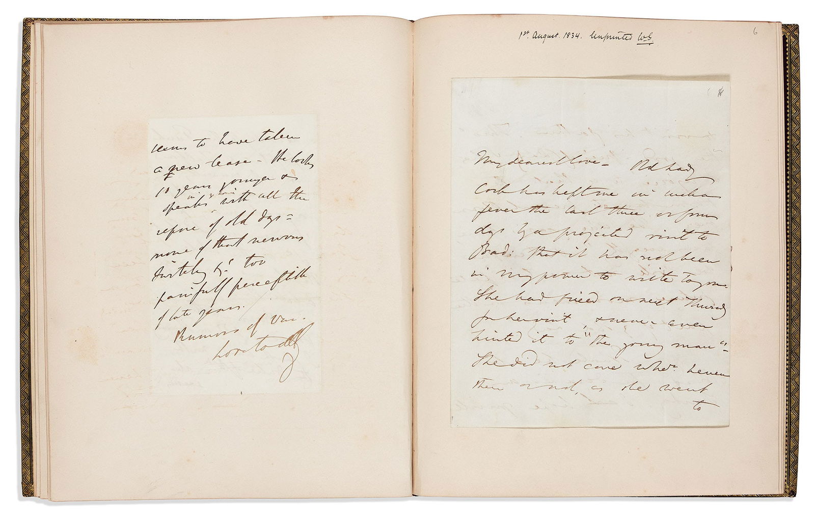 Benjamin Disraeli. Small archive of 8 Autograph Letters, each but one Signed, "D" or "B.D.," to his: Benjamin Disraeli Small archive of 8 Autograph Letters, each but one Signed, "D" or "B.D.," to his sister Sarah, on various topics, including Party plans, [William Harrison] Ainsworth's trouble with t