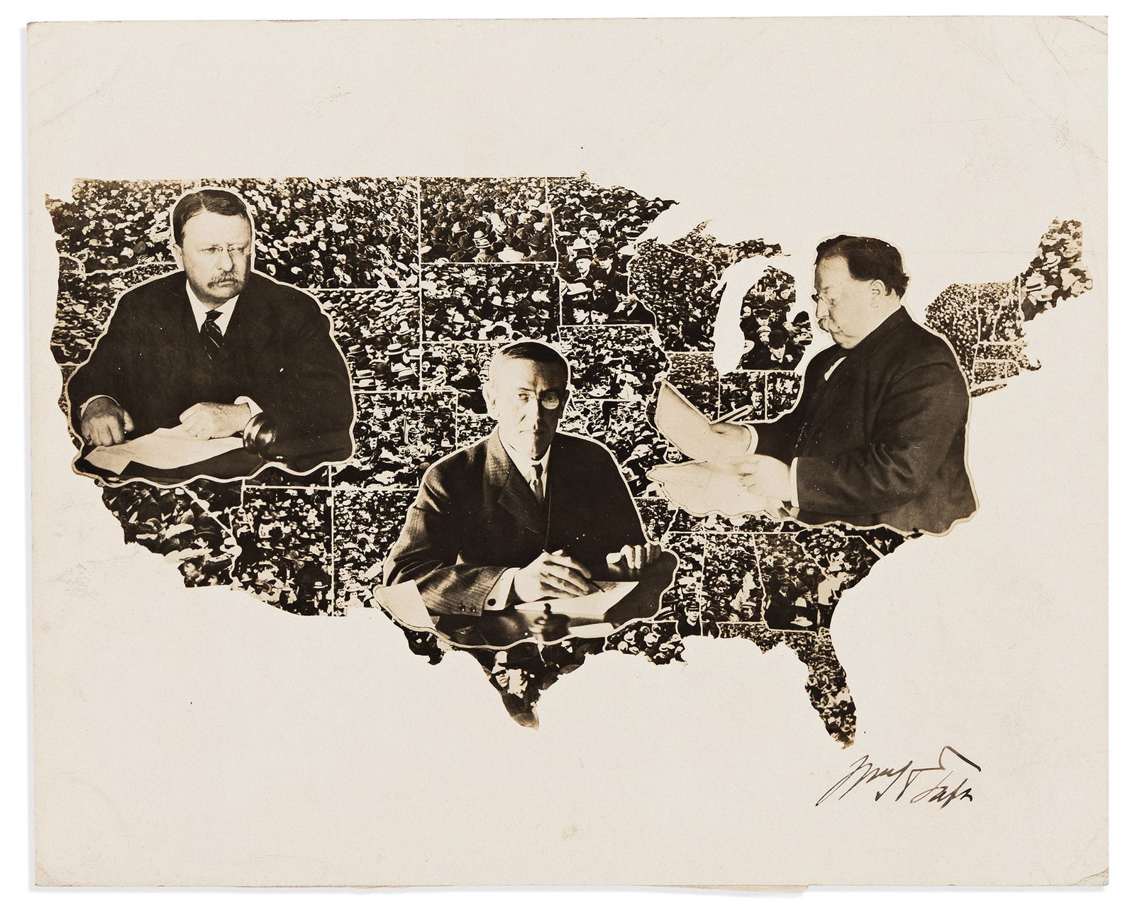 William Howard Taft. Two Photographs Signed, "WmHTaft,": William Howard Taft Two Photographs Signed, "WmHTaft," each by Underwood & Underwood. Each signed in the image at lower right. The first, additionally Inscribed, "Sincerely yours," half-length por