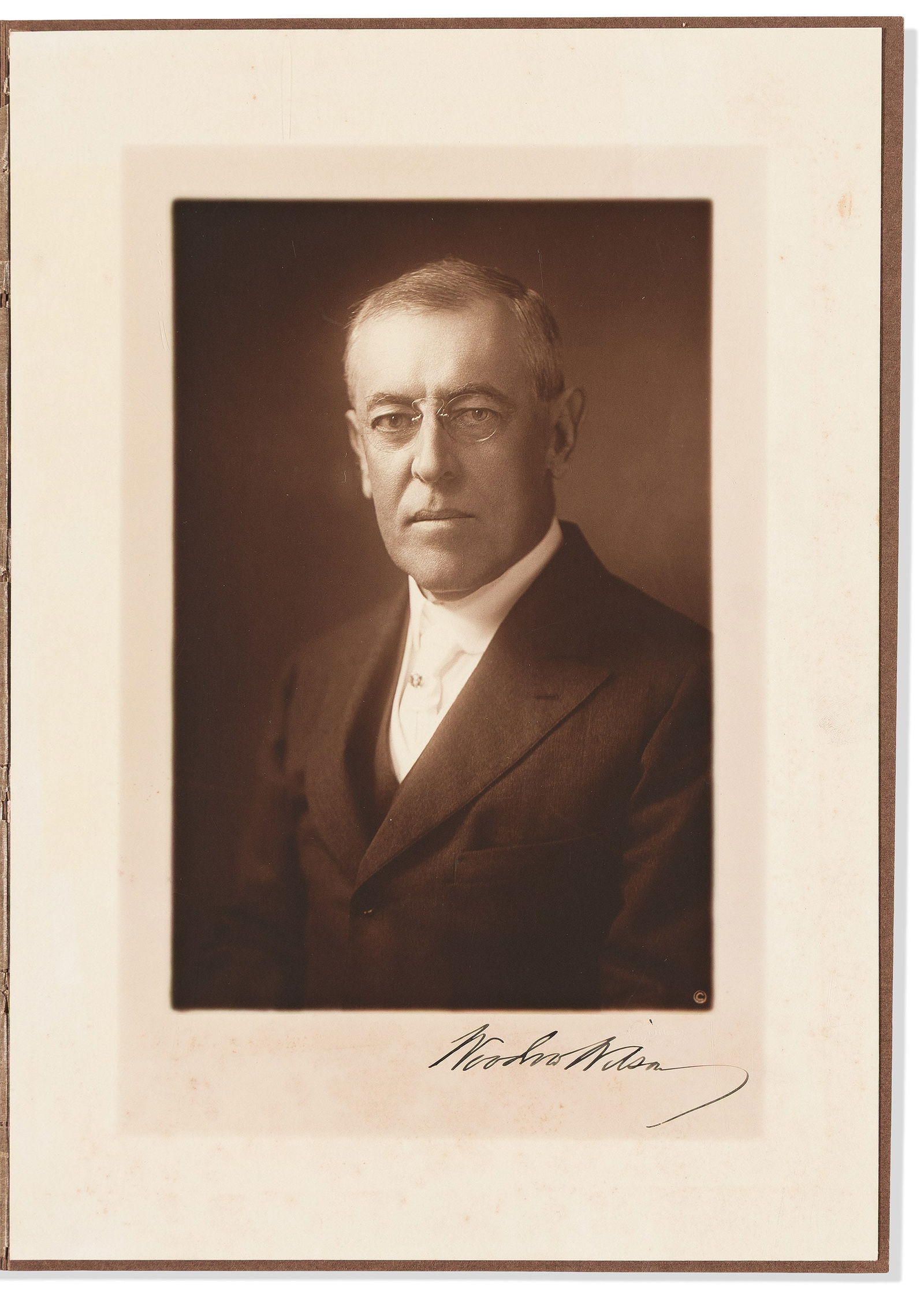 (Presidents.) Group of 4 Photographs Signed, or Signed and Inscribed, to Yosaku Minami: Group of 4 Photographs Signed, or Signed and Inscribed, to Yosaku Minami, each a bust portrait. Each inscribed in the image. Some scattered foxing or silvering. Np, circa 1920.