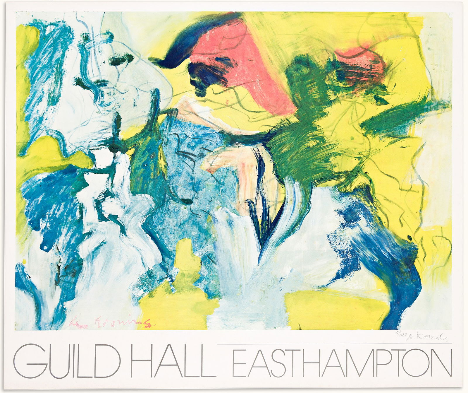 (Artists.) Three posters for exhibitions at Guild Hall, Easthampton, each numbered and Signed:: Three posters for exhibitions at Guild Hall Museum, each numbered and Signed, in pencil: Saul Steinberg * Willem de Kooning. Steinberg (2). The first, "XIII/XX [13 of 20] Steinberg / H[ors]