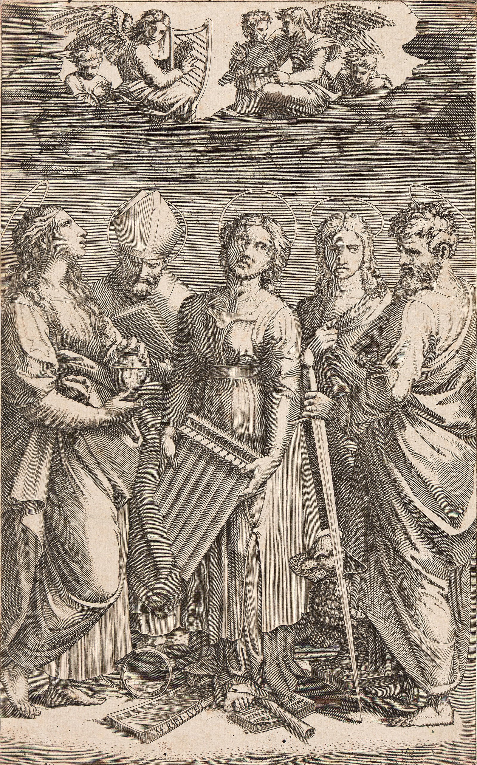Marco Dente (1486-1527) after Raimondi, Saint Cecilia, circa 1520. (1 of 1)