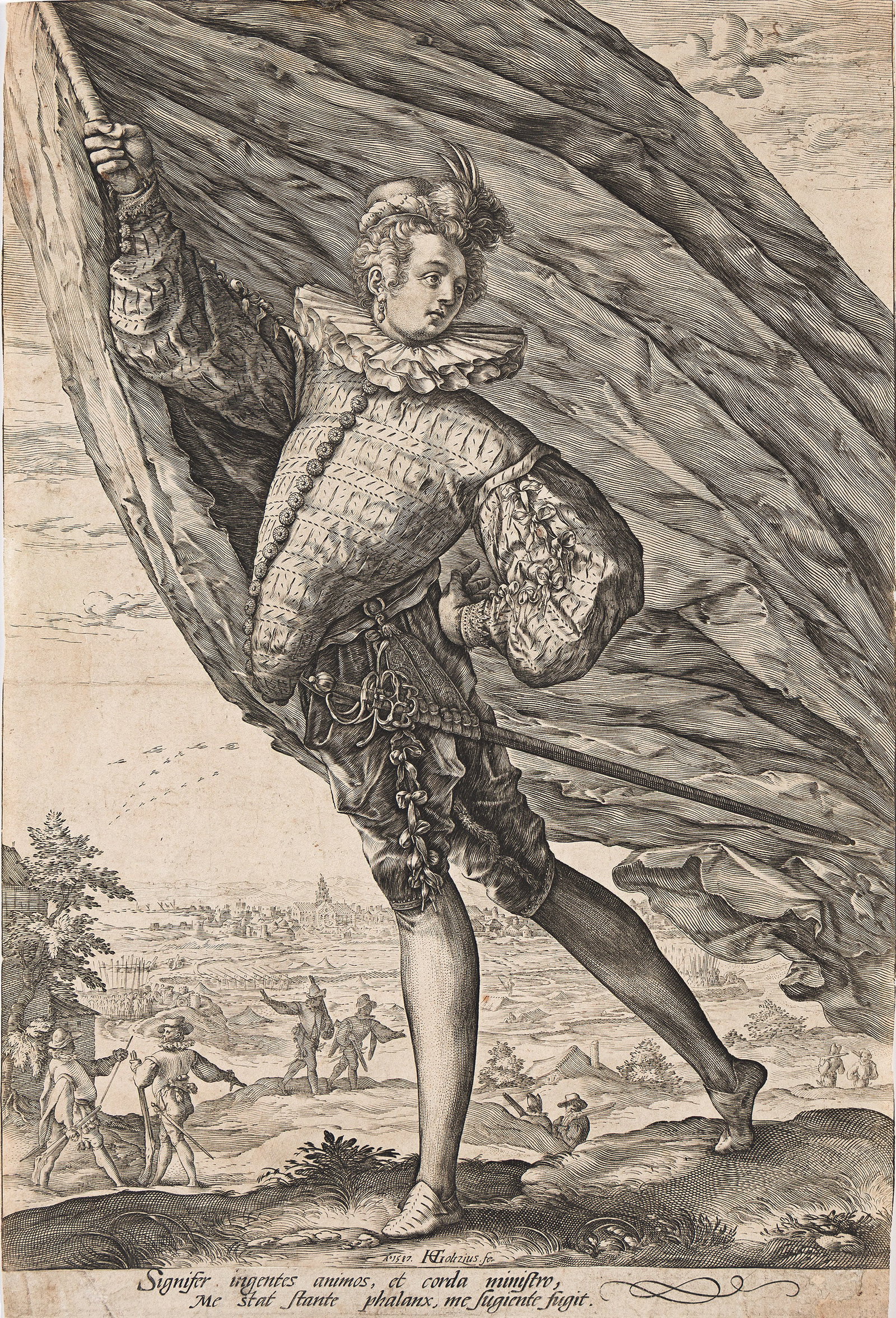 Heinrich Goltzius (1558-1616), The Great Standard-Bearer, 1587. (1 of 1)