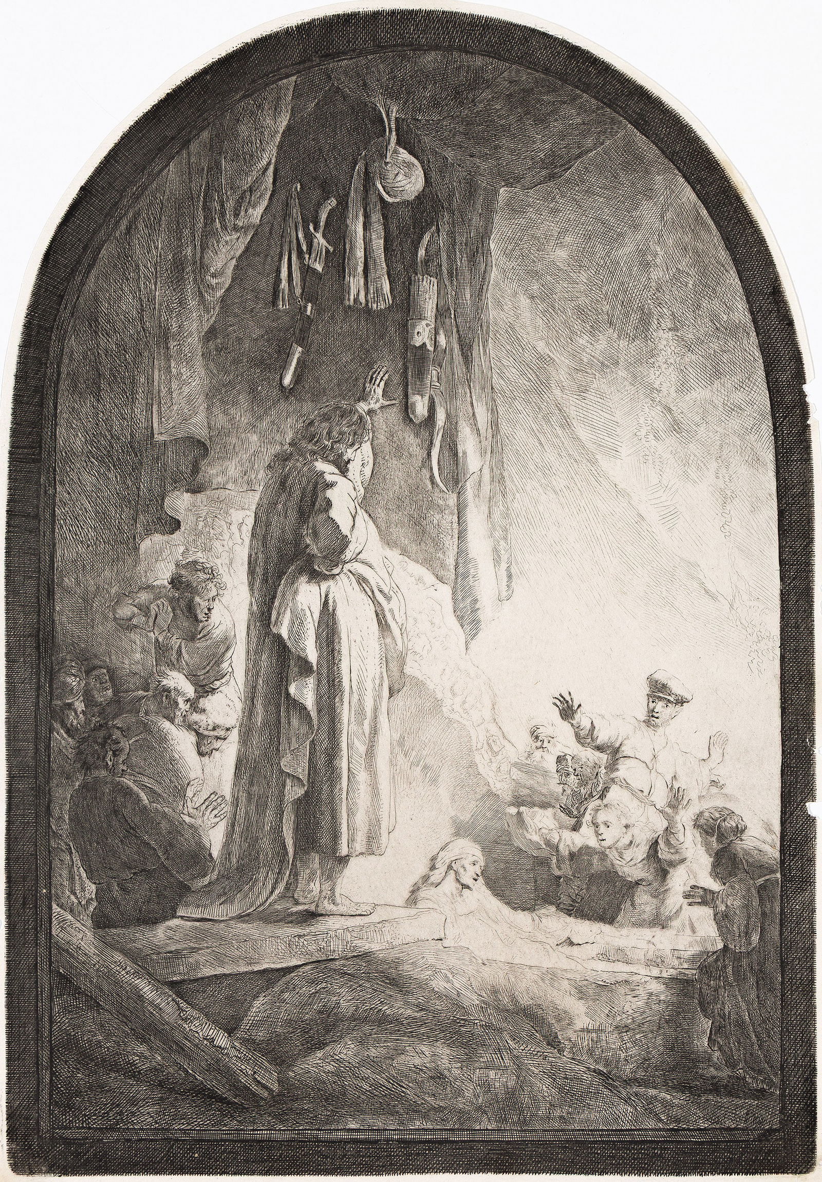 Rembrandt van Rijn (1606-1669), The Raising of Lazarus: The Larger Plate, circa 1632. (1 of 1)