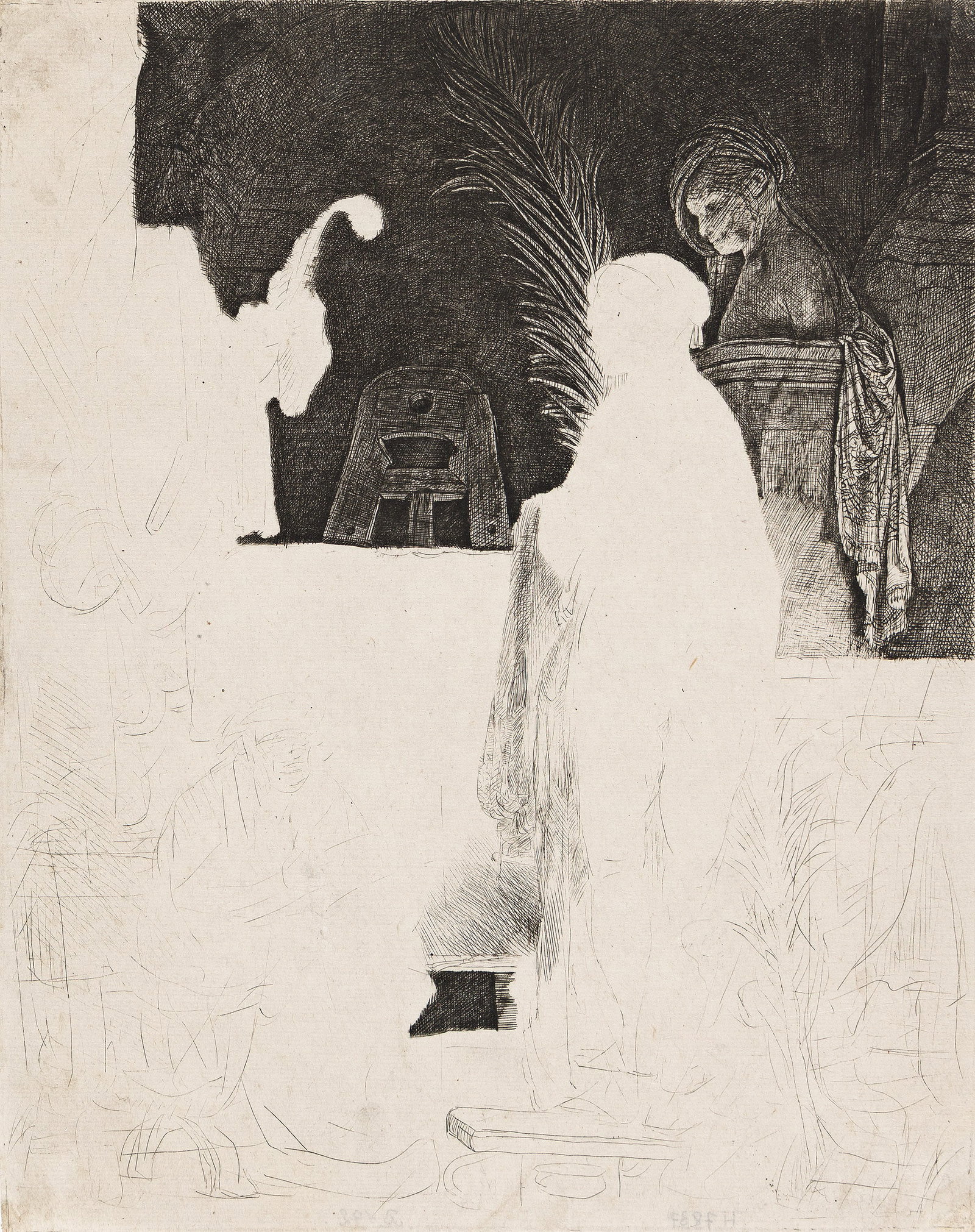 Rembrandt van Rijn (1606-1669), The Artist Drawing from a Model, circa 1637. (1 of 1)