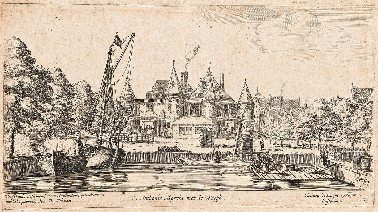 Reinier Nooms (called Zeeman) (1623-1664), Verscheide Gesichten binnen Amsterdam, circa 1659-1662. (1 of 8)