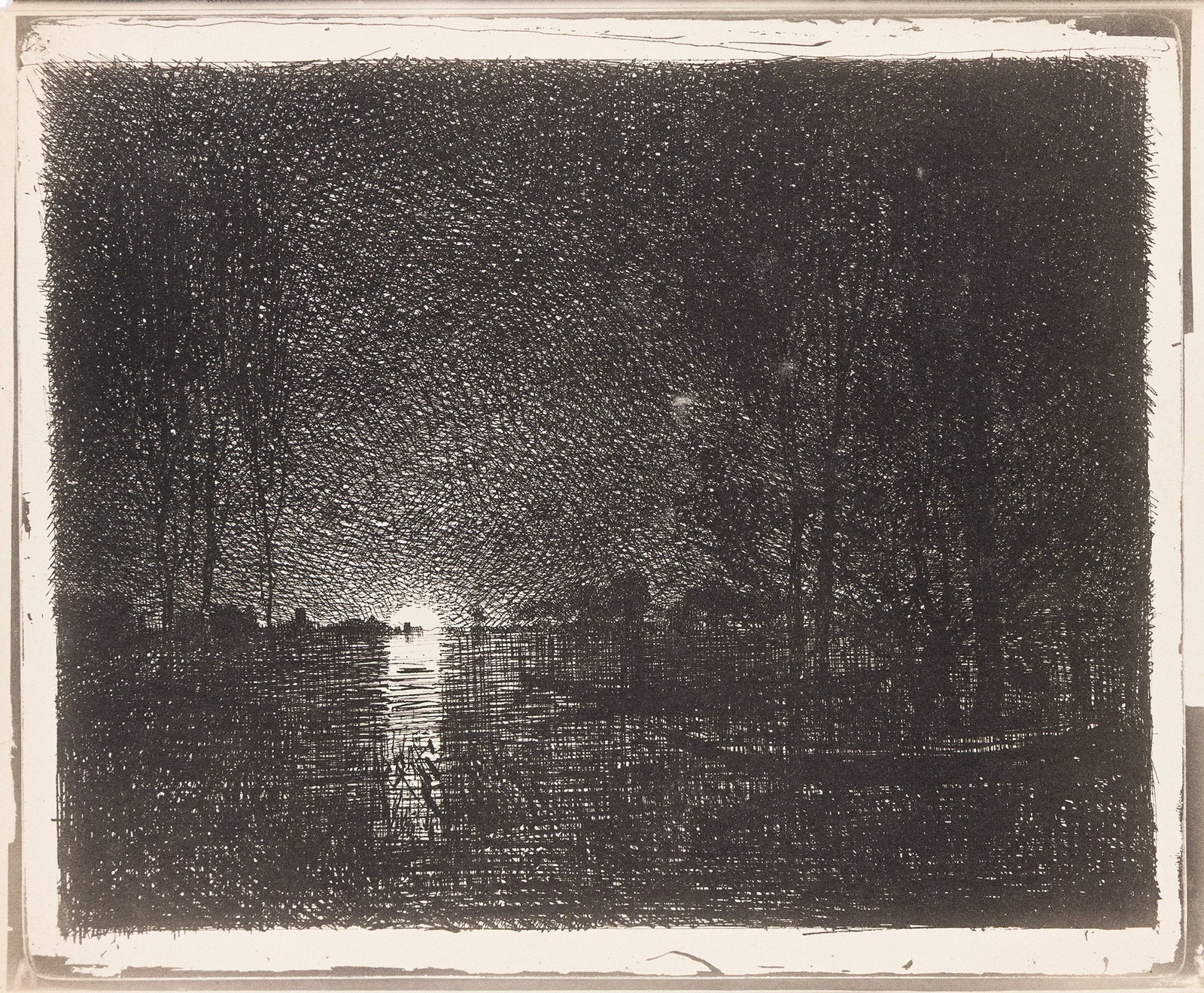 Charles-François Daubigny (1817-1878), Effet de Nuit, 1862. (1 of 1)