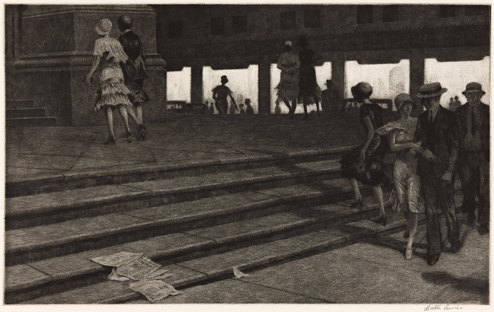 Martin Lewis (1881-1962), Cathedral Steps, 1931. (1 of 1)