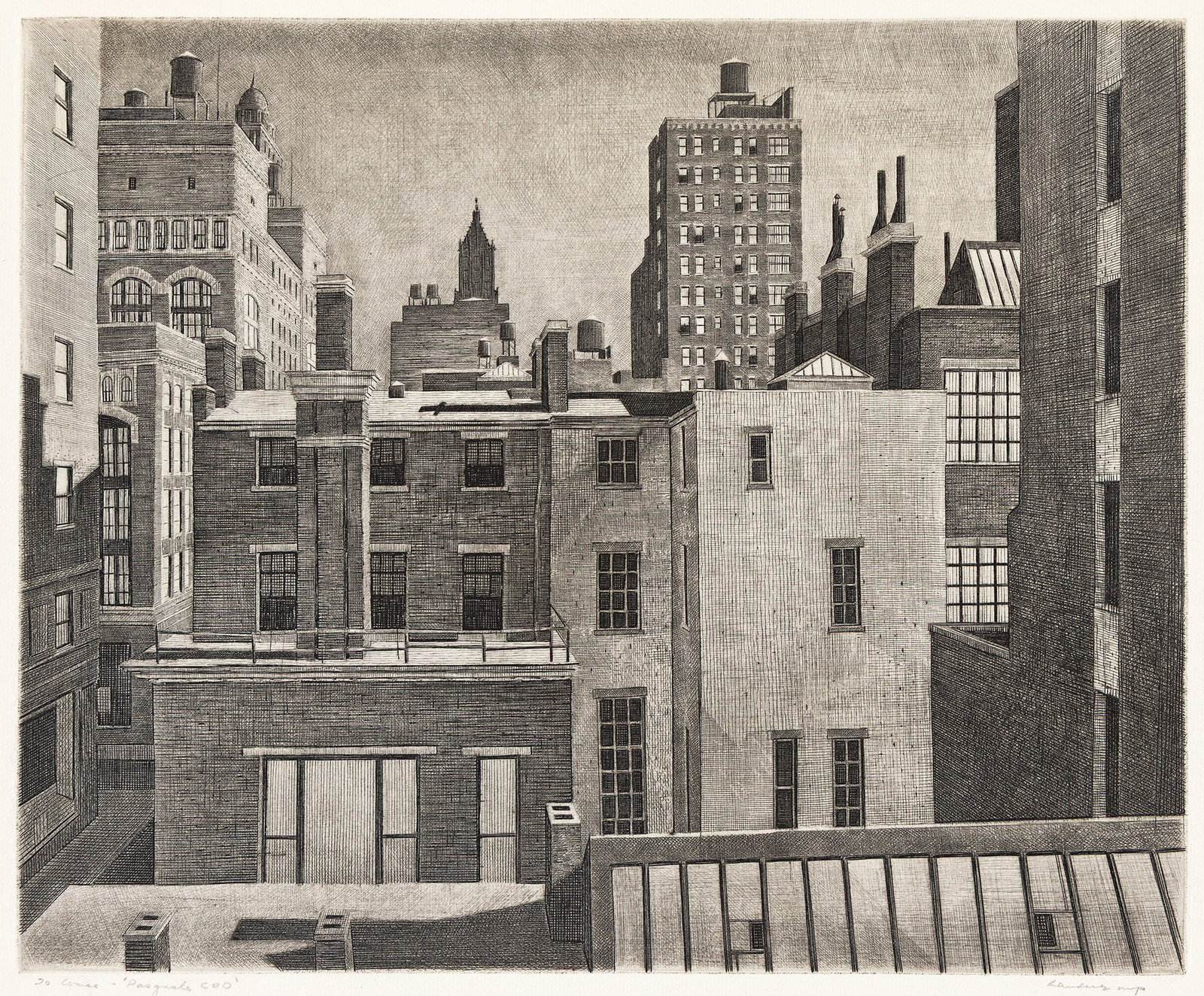 Armin Landeck (1905-1984), Washington Square Vista, 1945. (1 of 1)