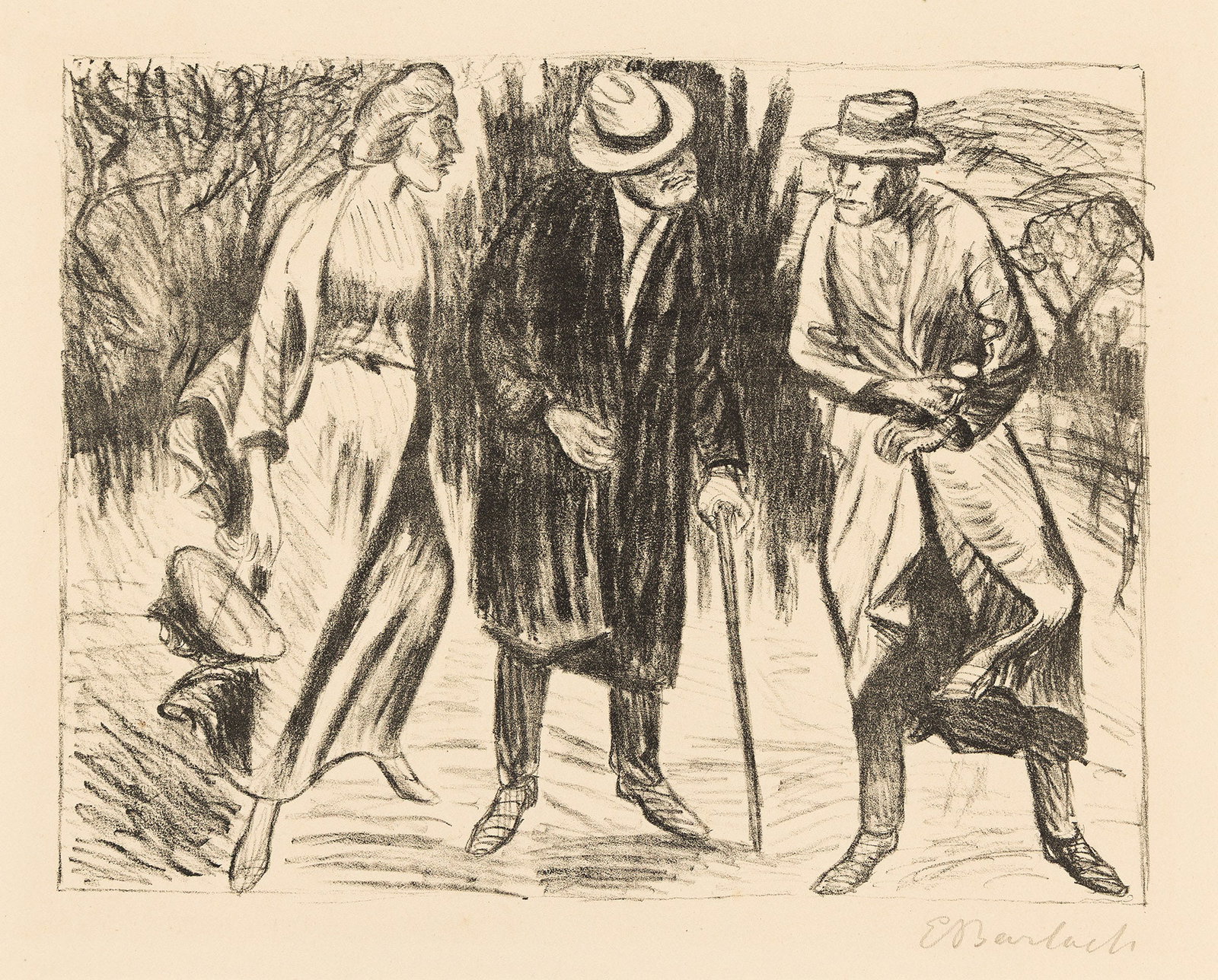 Ernst Barlach (1870-1938), Begegnung, 1919. (1 of 1)