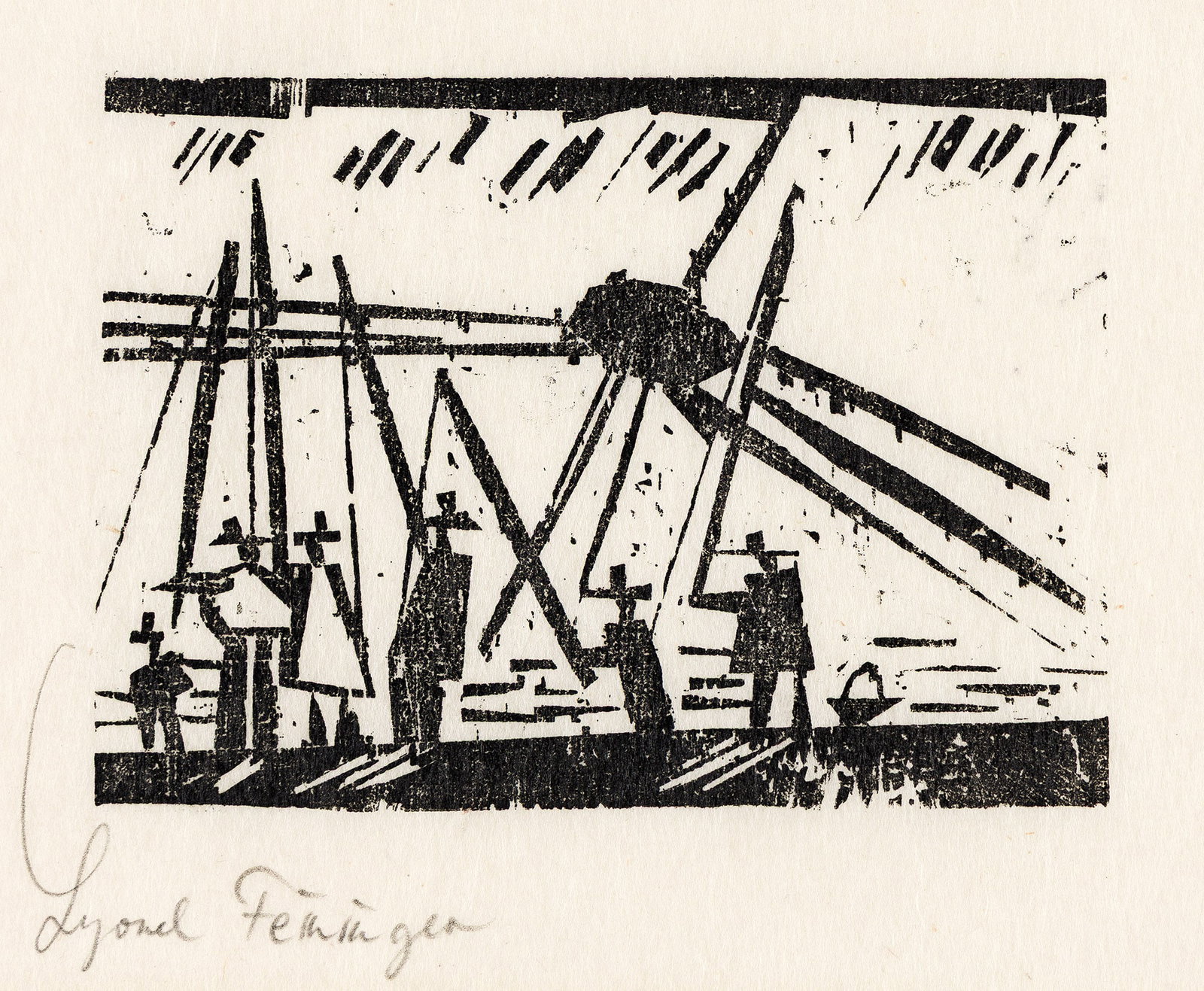 Lyonel Feininger (1871-1956), Angler (mit Sonne), 1919. (1 of 1)