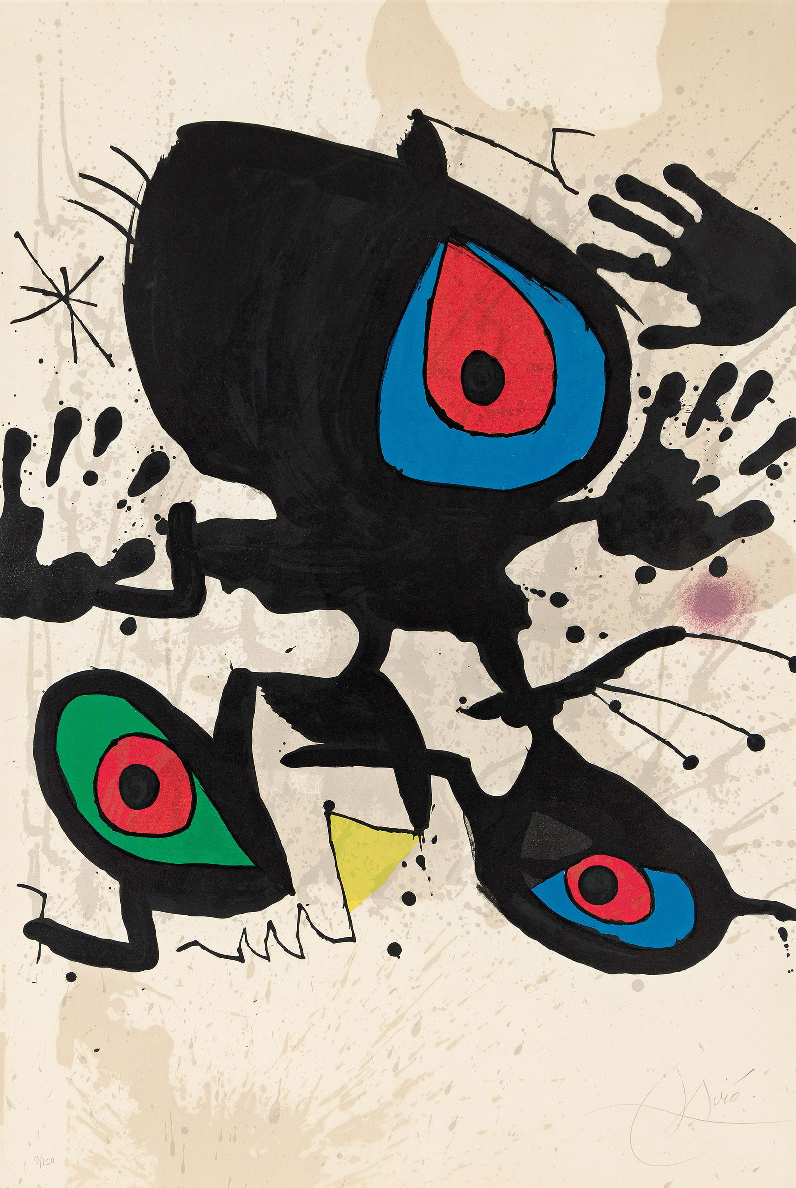 Joan Miró (1893-1983), Homage to Miró, 1973.: Joan Miró (1893-1983) Homage to Miró. Color lithograph, 1973. Signed and numbered 9/150 in pencil, lower margin. Printed by Maeght, Paris. Published by the Museum of Modern Art, New York. Mo