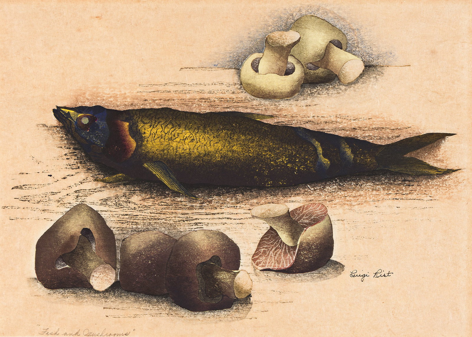 Luigi Rist (1888-1959) Fish and Mushrooms, 1953. (1 of 1)