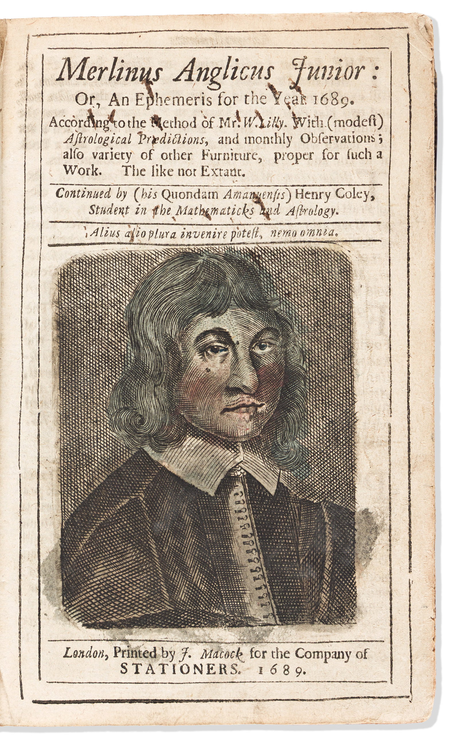 1689. Almanacs. Sammelband of Twelve English Almanacs from 1689. (1 of 2)