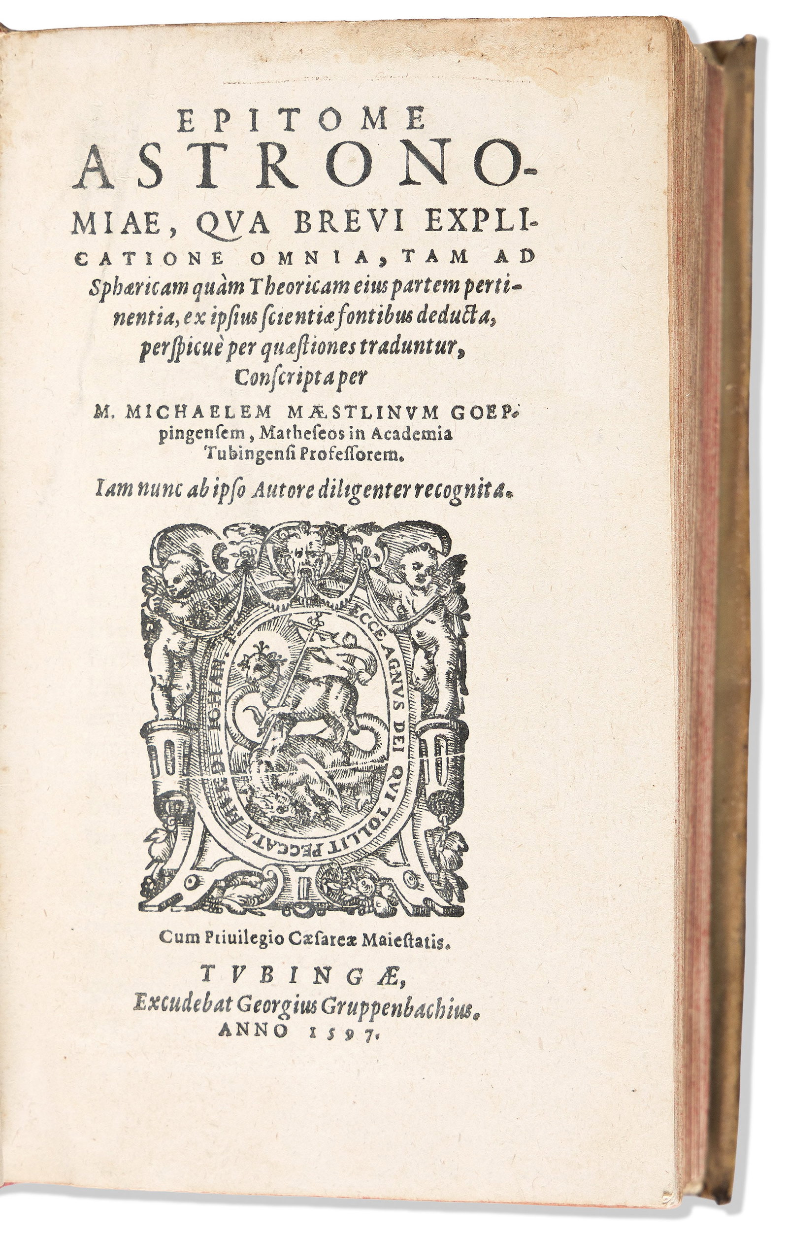 Michael Maestlin (1550-1630) Epitome Astronomiae. Tubingen: Excudebat Georgius Gruppenbachius, 1597. (1 of 1)