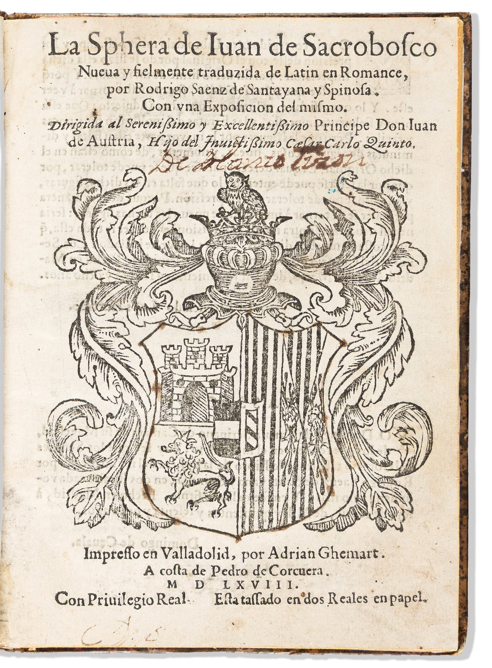 Johannes de Sacrobosco (1195-1256) La Sphera. Rare Spanish Language Edition. Valladolid: Impresso (1 of 2)