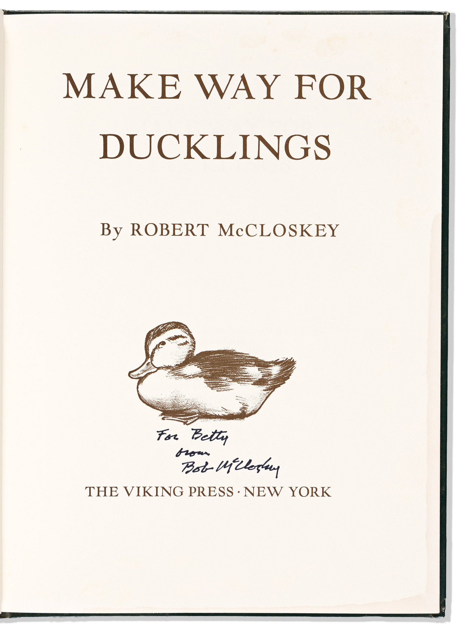 Robert McCloskey (1914-2003) Five Titles, All Signed. (1 of 5)