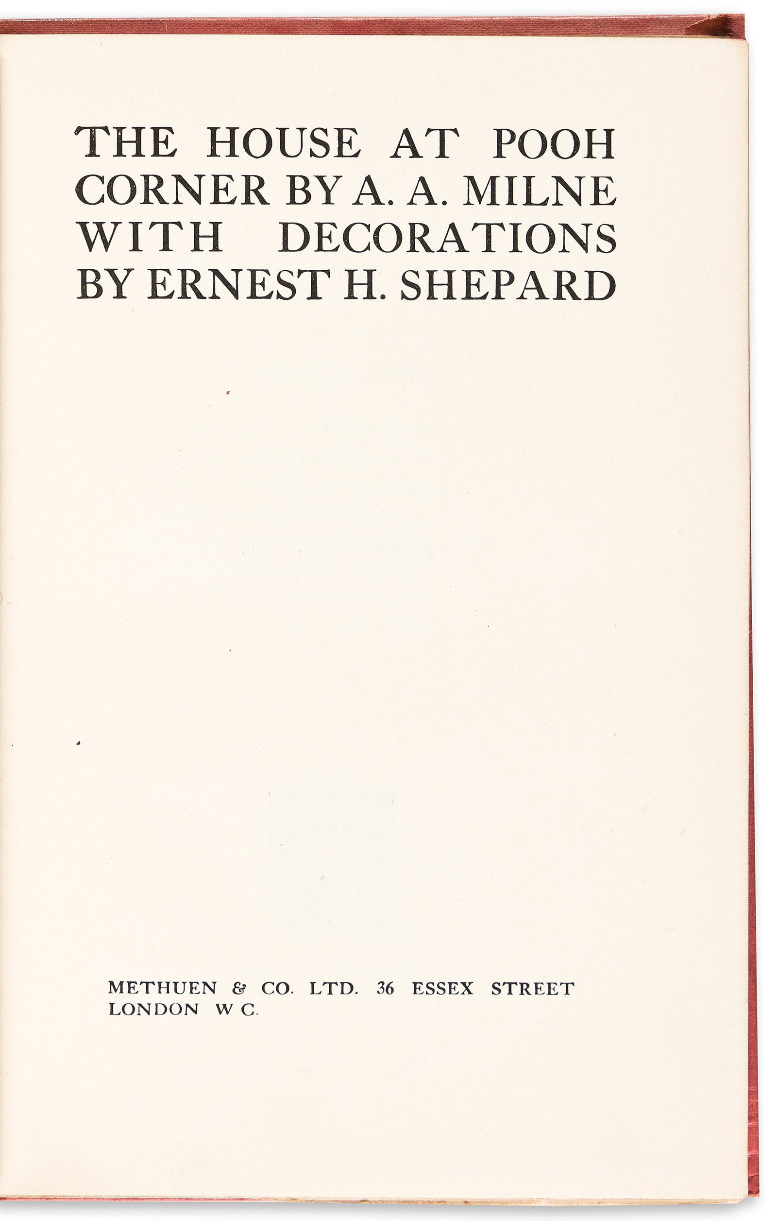 A.A. Milne (1882-1956) & Ernest H. Shepard (1879-1976), illus. The House at Pooh Corner. Two Copies. (1 of 1)